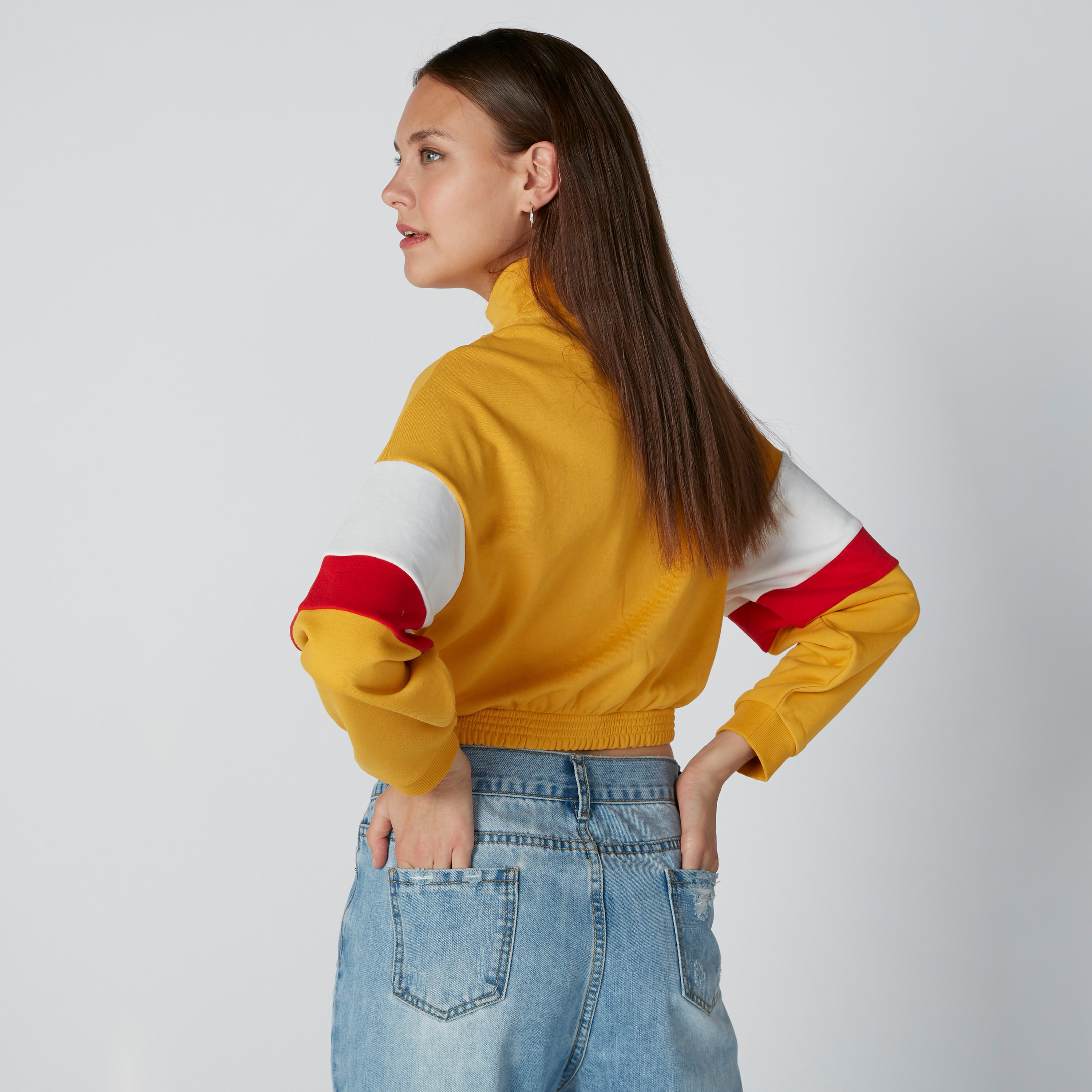 Printed Sweatshirt with Extended Sleeves and Zip Closure-women-winterwear-hoodiesandsweatshirts-sweatshirts-image-2