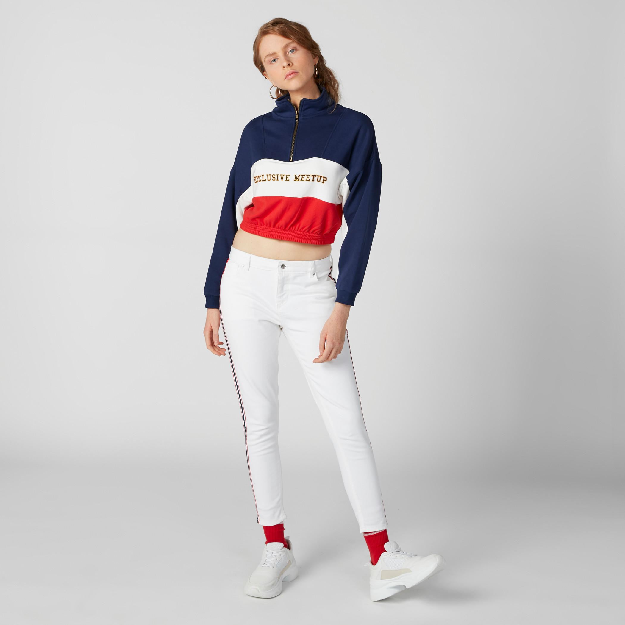 Printed Sweatshirt with High Neck and Long Sleeves-women-winterwear-hoodiesandsweatshirts-sweatshirts-image-1
