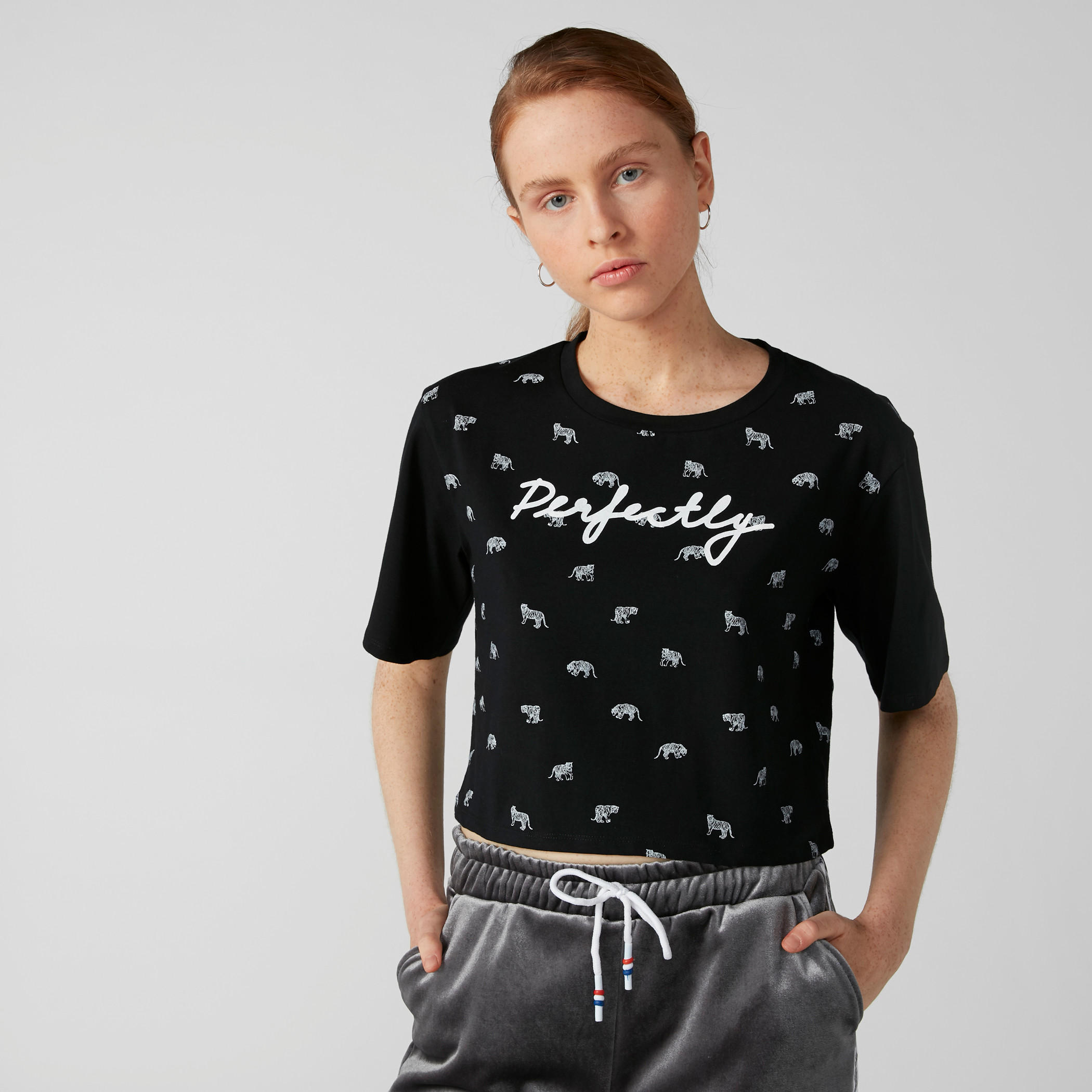 Printed T-Shirt with Short Sleeves-women-clothing-tshirts-image-1