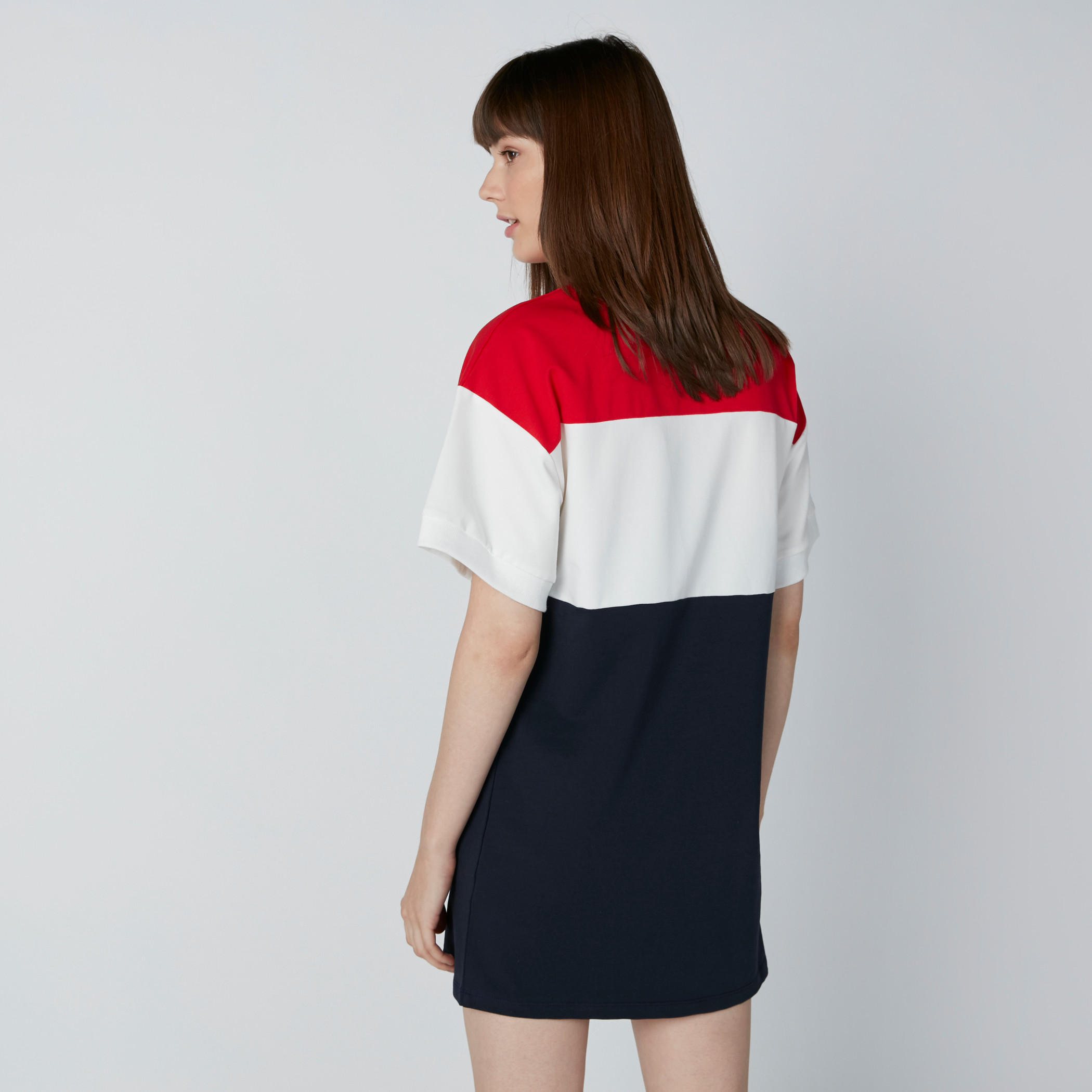 فستان تيشيرت قصير بياقة عاديّة وأكمام قصيرة-women-clothing-dresses-image-2
