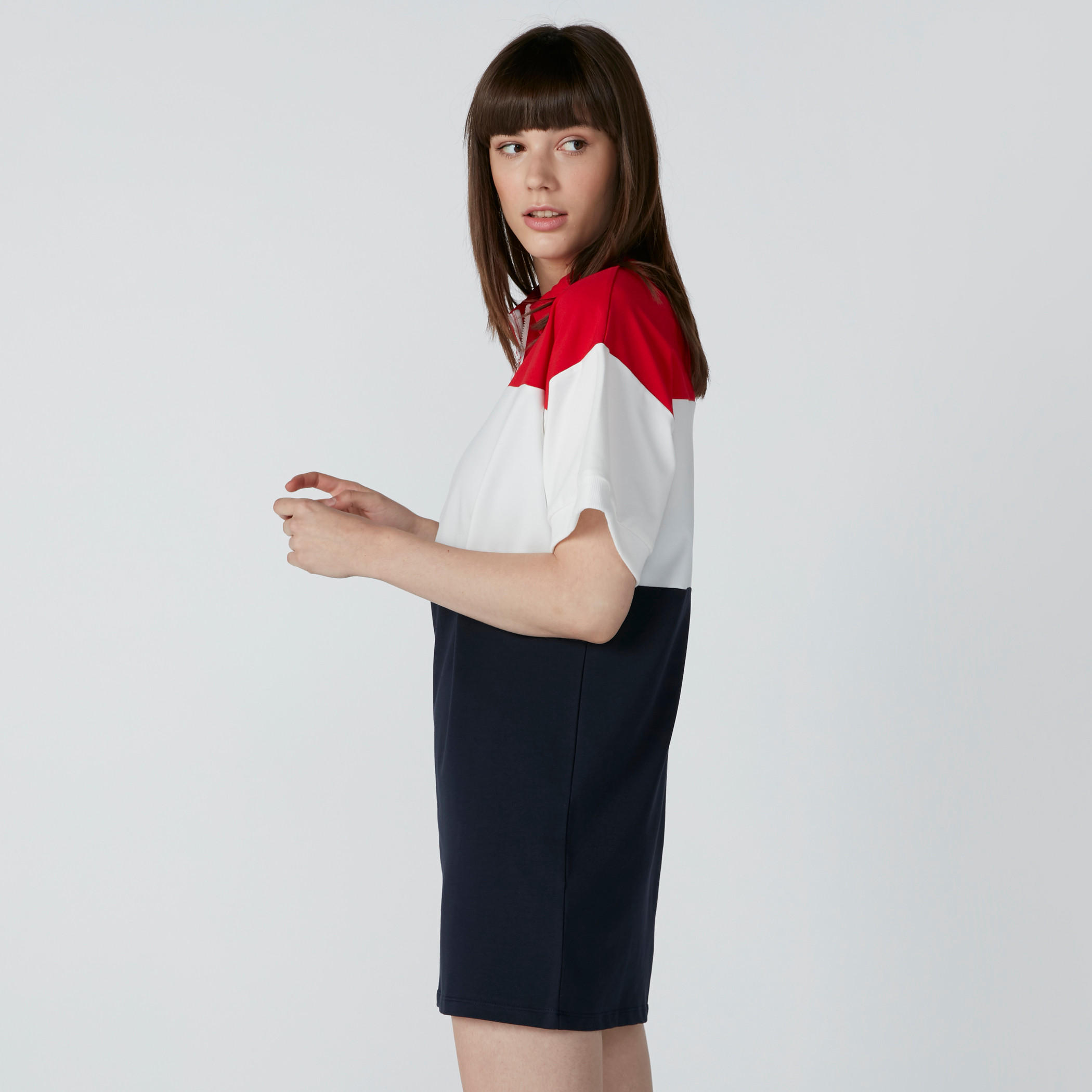 فستان تيشيرت قصير بياقة عاديّة وأكمام قصيرة-women-clothing-dresses-image-4