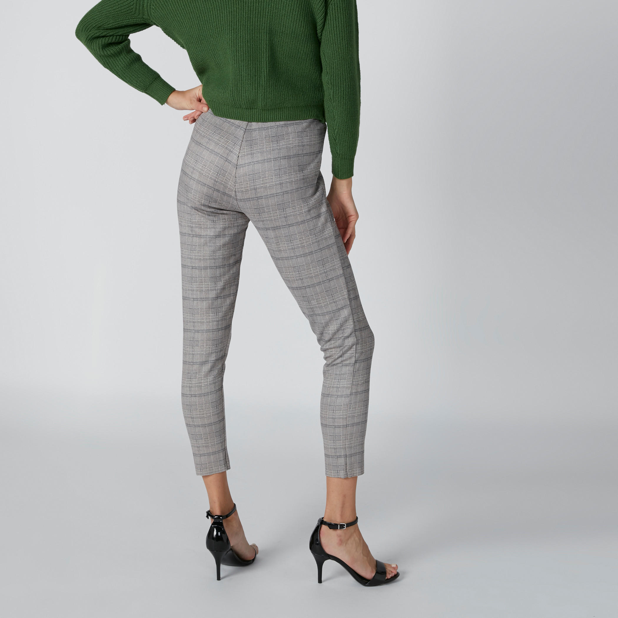 Chequered Cropped Trousers-women-clothing-bottoms-trousers-image-2