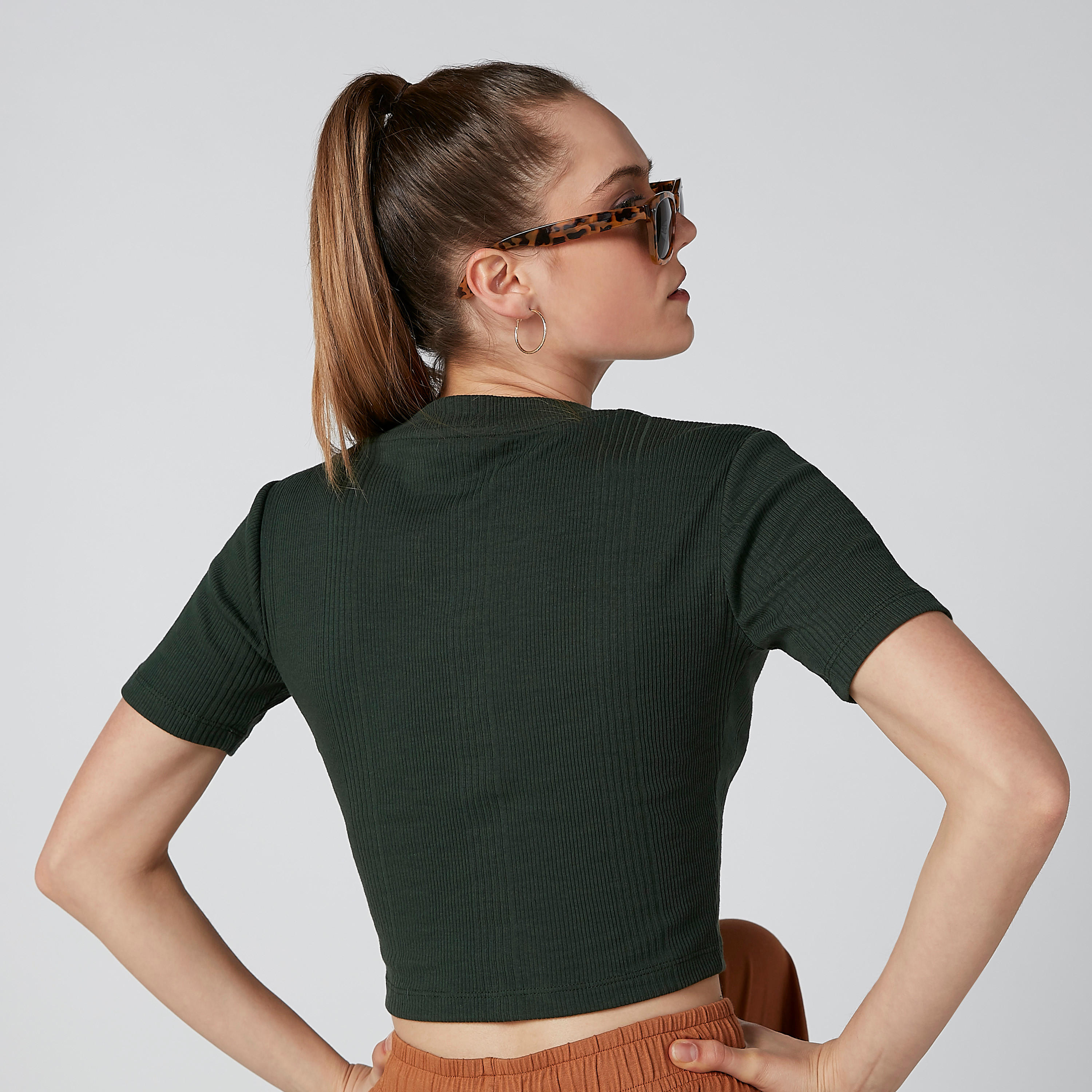 Cropped Ribbed Top with V-neck and Button Detail-women-clothing-shirtsandblouses-blouses-image-2