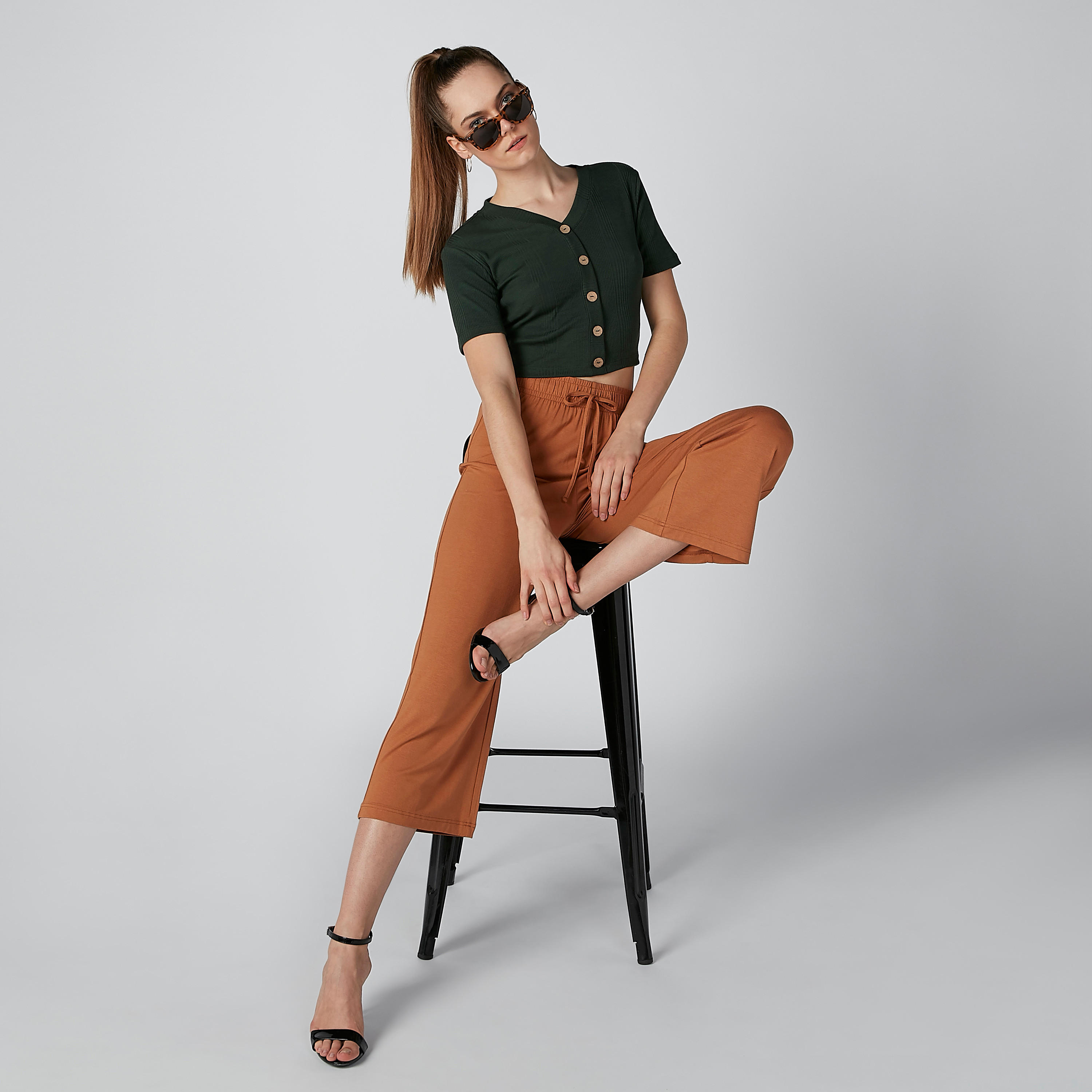 Cropped Ribbed Top with V-neck and Button Detail-women-clothing-shirtsandblouses-blouses-image-3