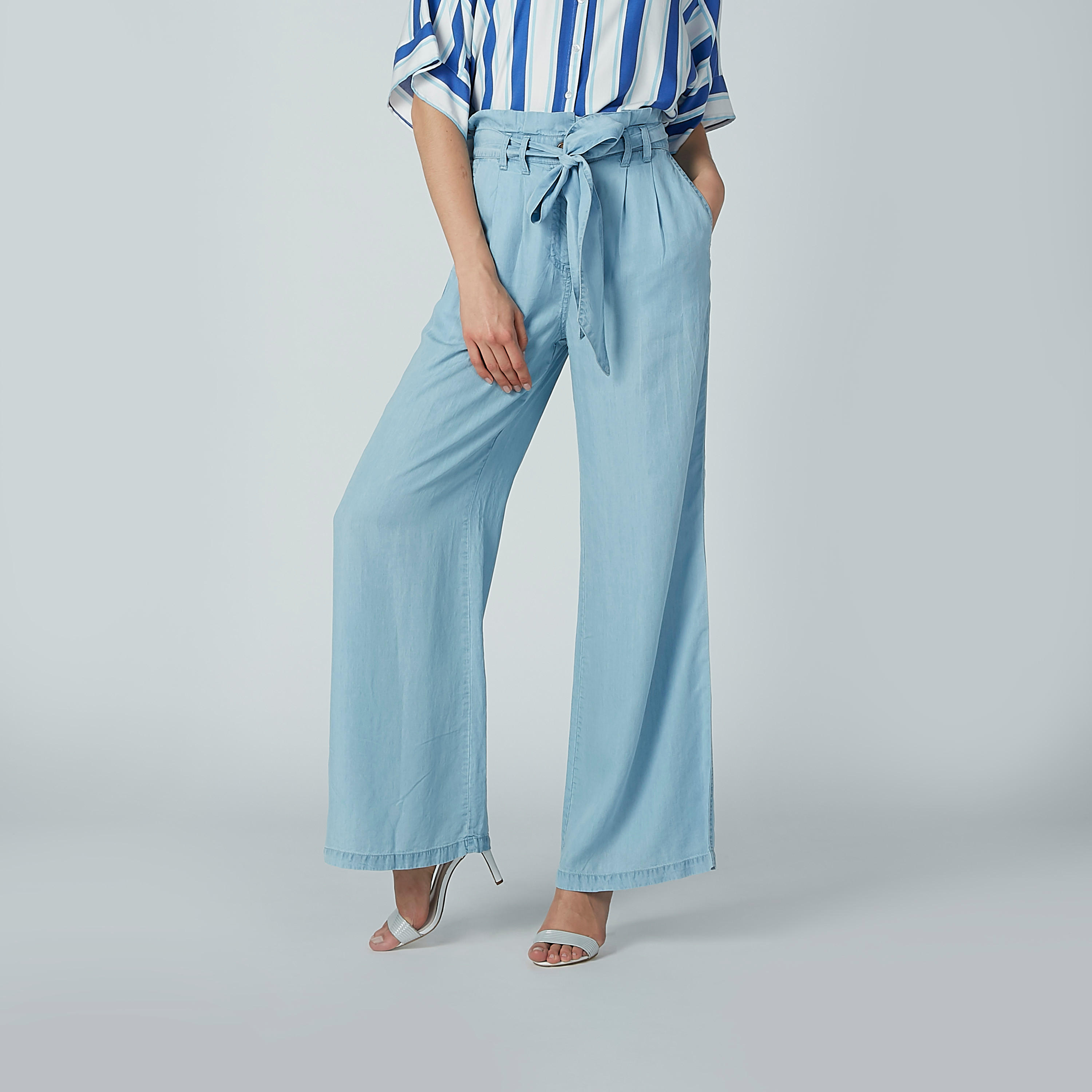 Solid Palazzo in Wide Fit with Button Closure-women-clothing-bottoms-trousers-image-3