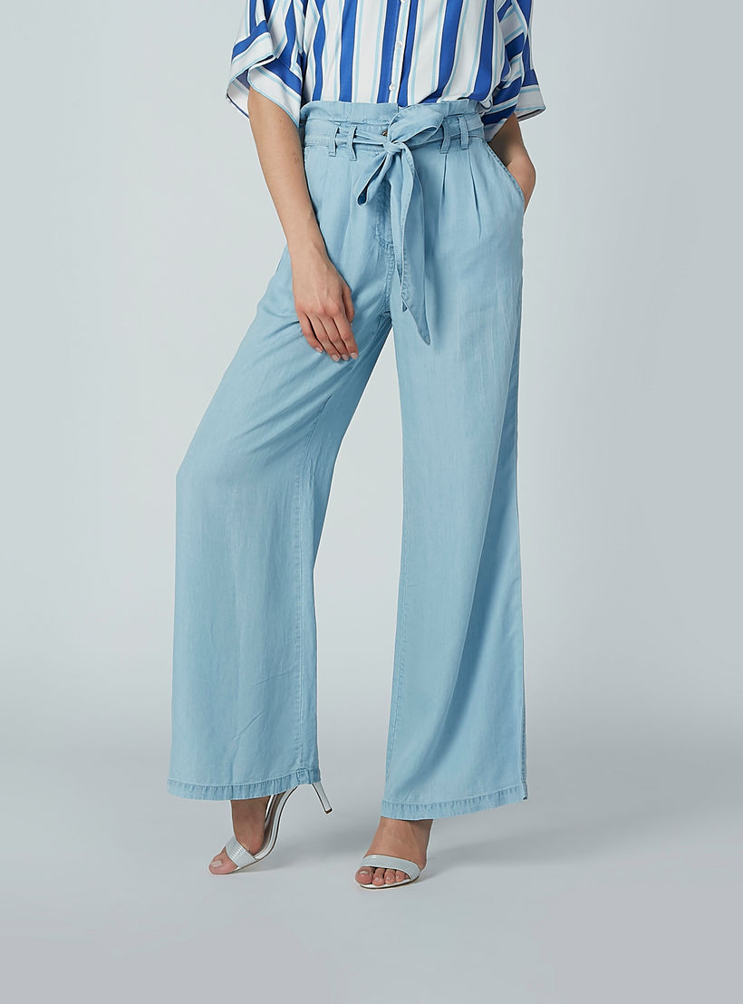 بنطال بالازو سادة بقصّة واسعة وزر إغلاق-women-clothing-bottoms-trousers-image-3