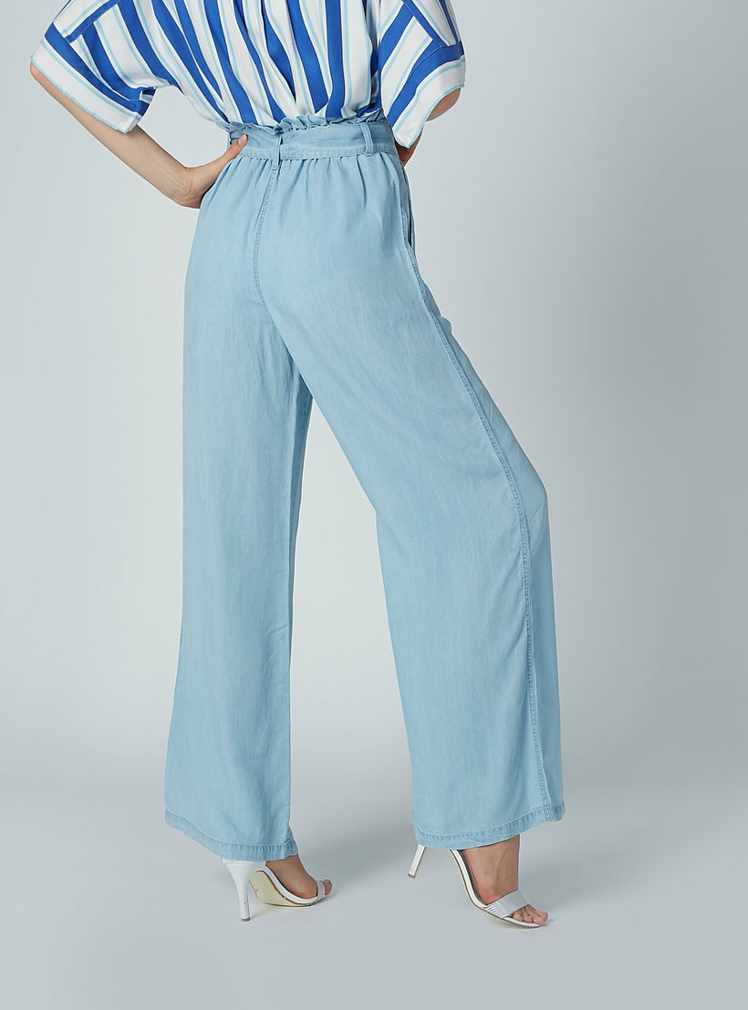 بنطال بالازو سادة بقصّة واسعة وزر إغلاق-women-clothing-bottoms-trousers-image-2