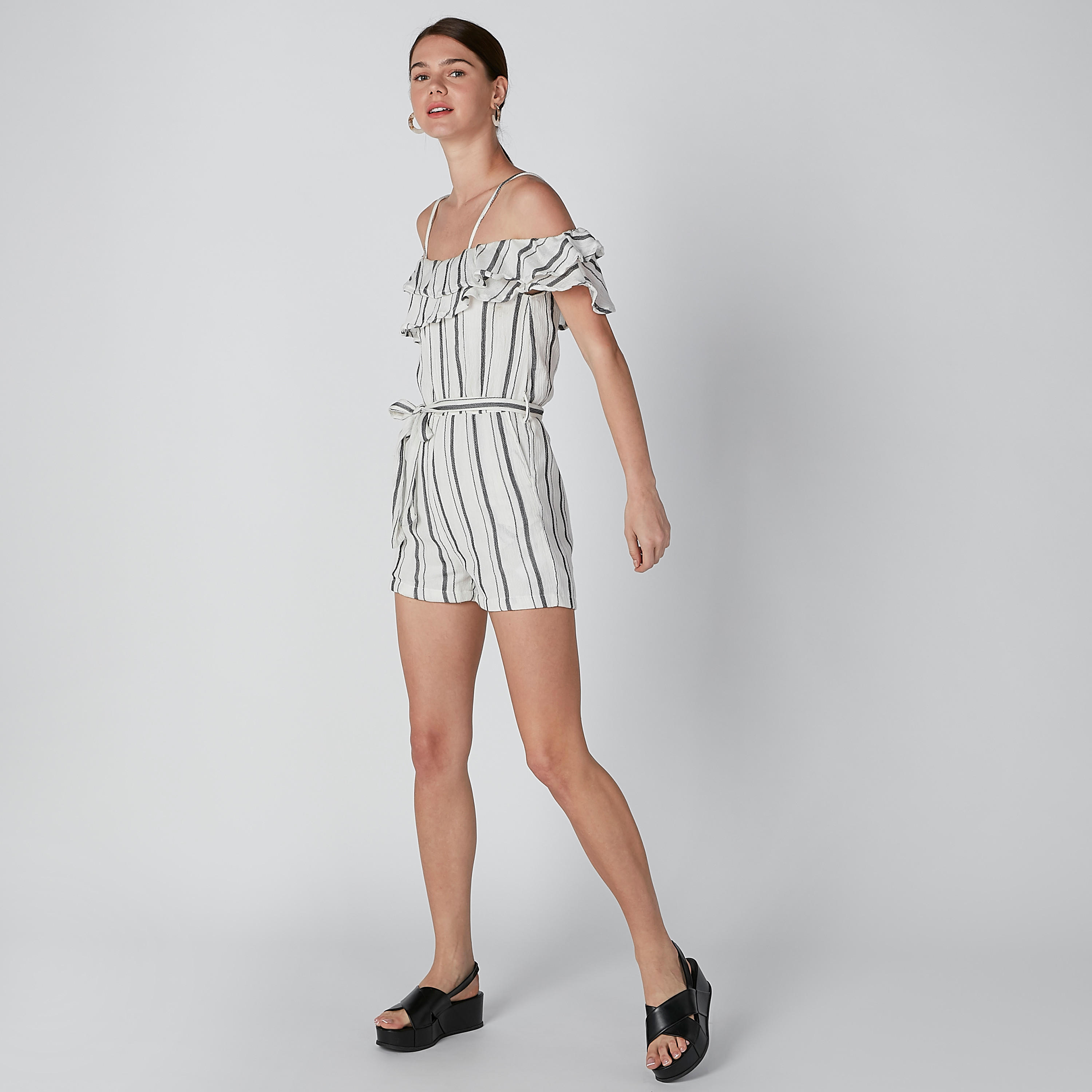 Striped Playsuit with Ruffle and Pocket Detail-women-clothing-jumpsuits-image-4