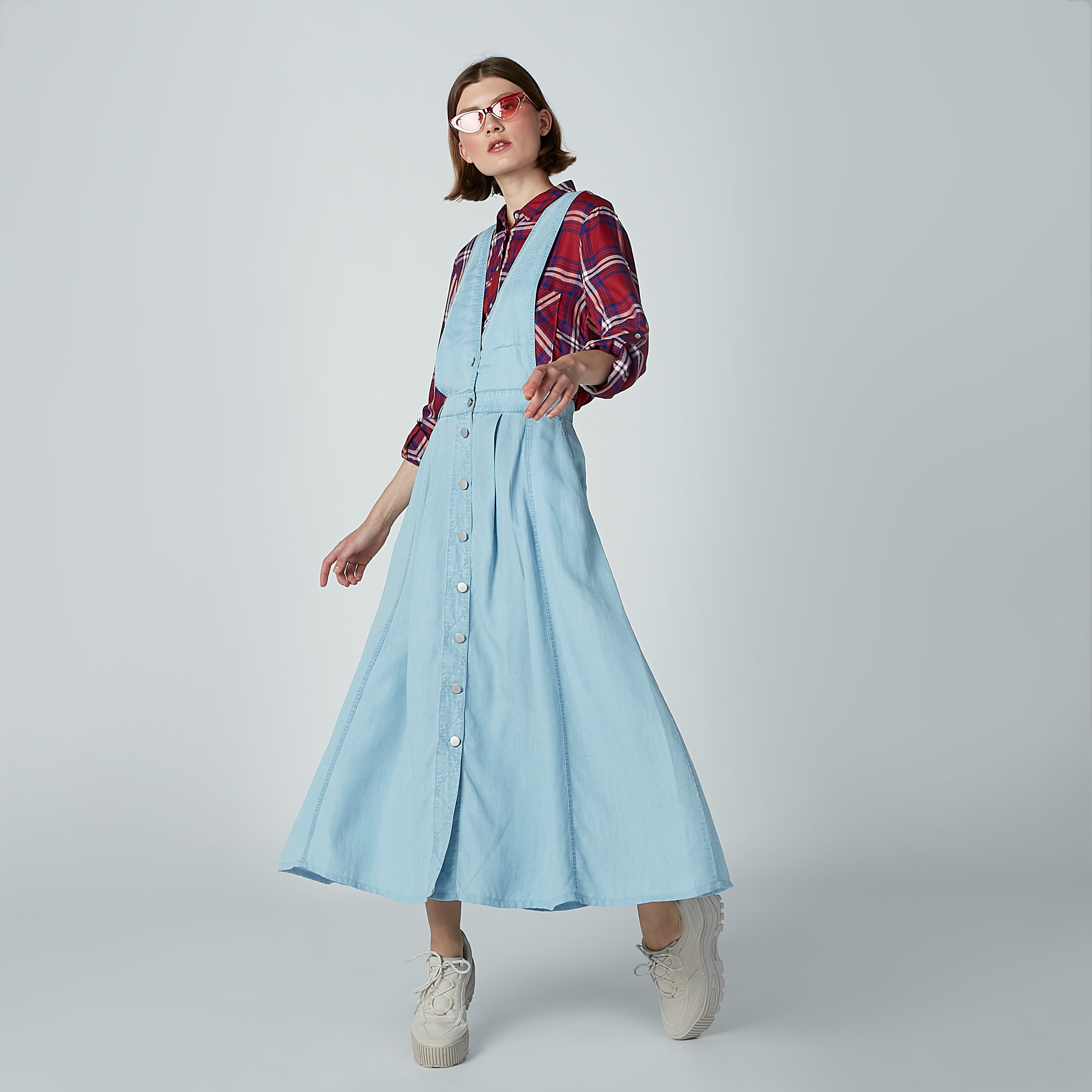 فستان مريلة إيه لاين طويل بجيوب-women-clothing-dresses-image-3