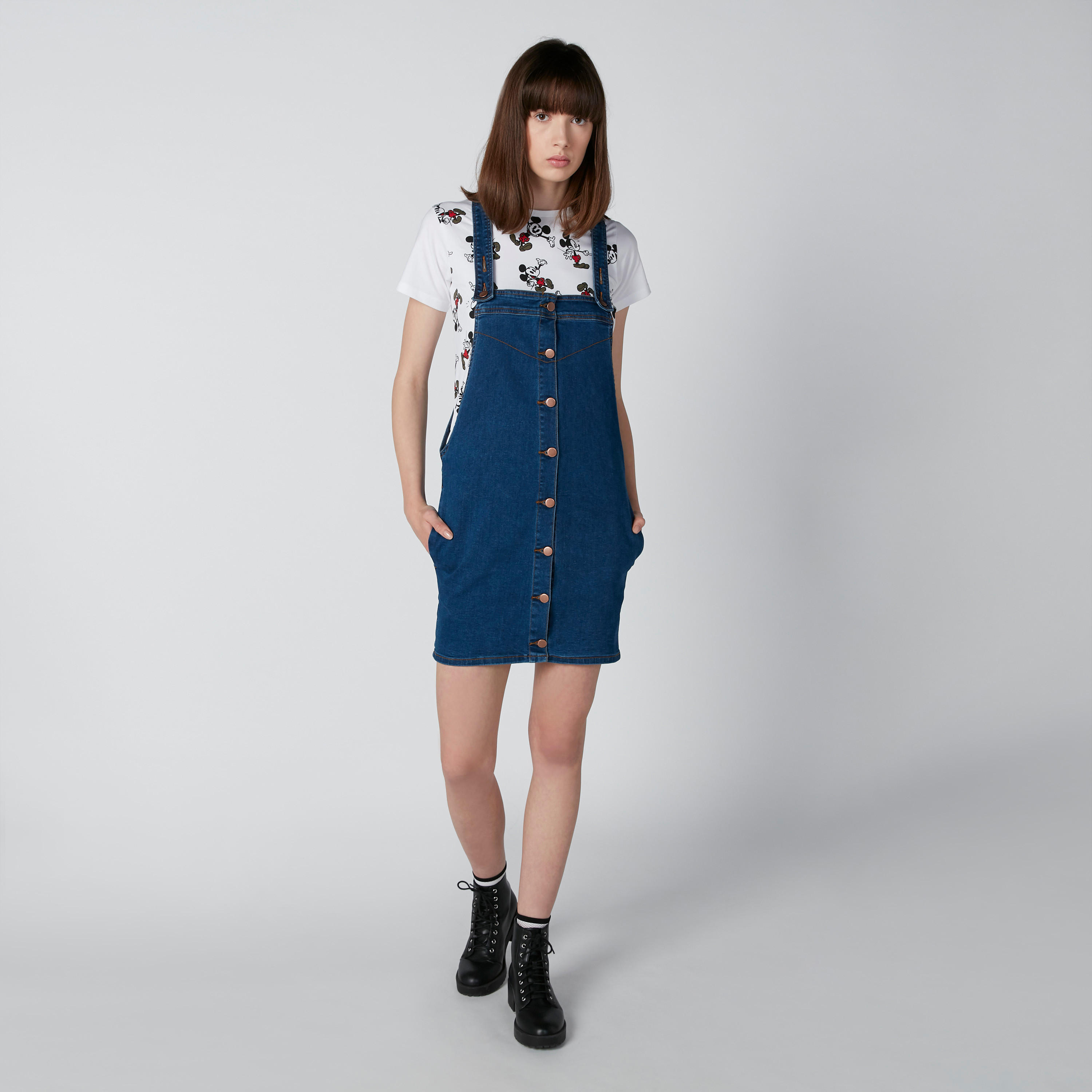 فستان دنغري قصير بجيوب وأزرار-women-clothing-dresses-image-1