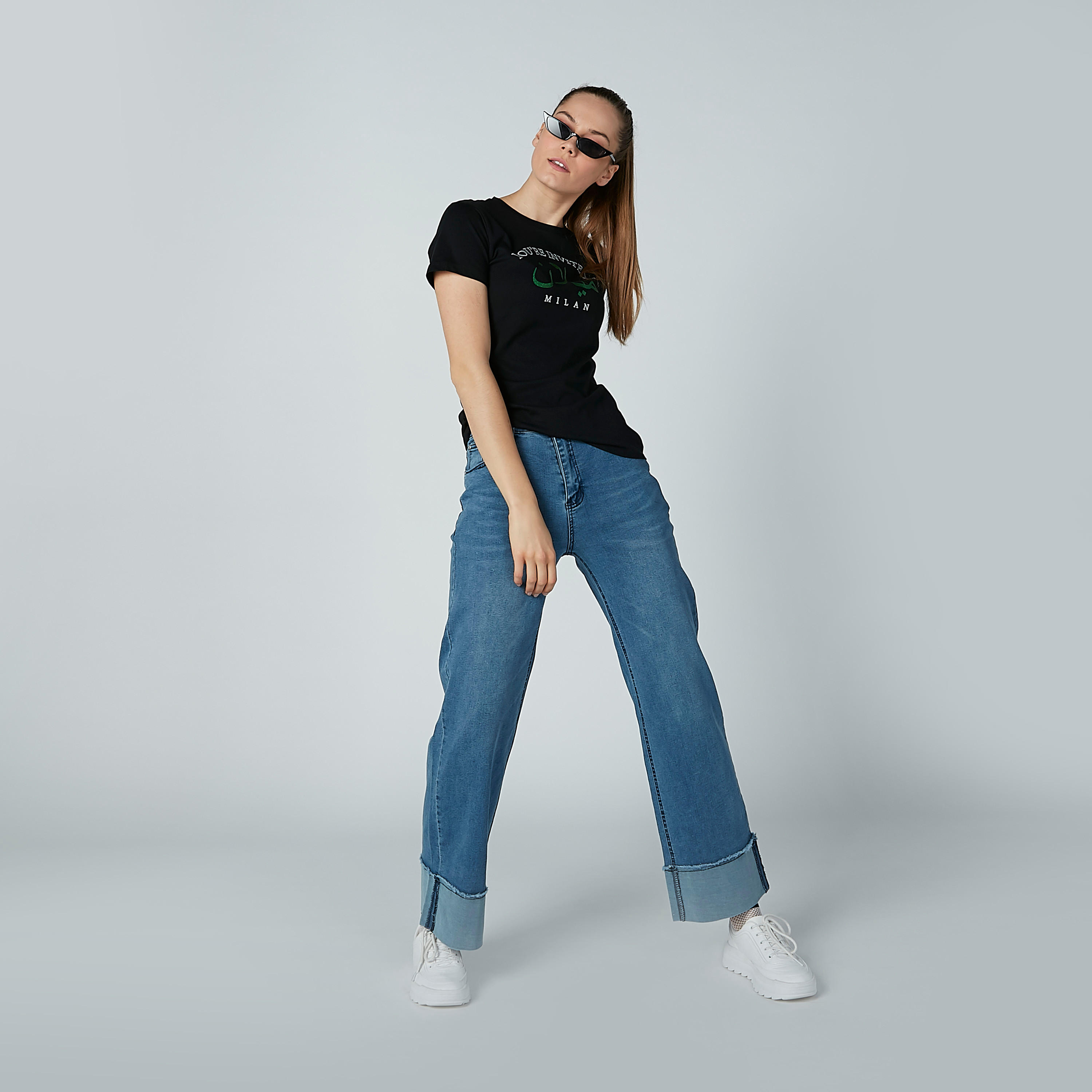Full Length Jeans in Bootcut Fit and Button Closure-women-clothing-bottoms-jeans-image-2