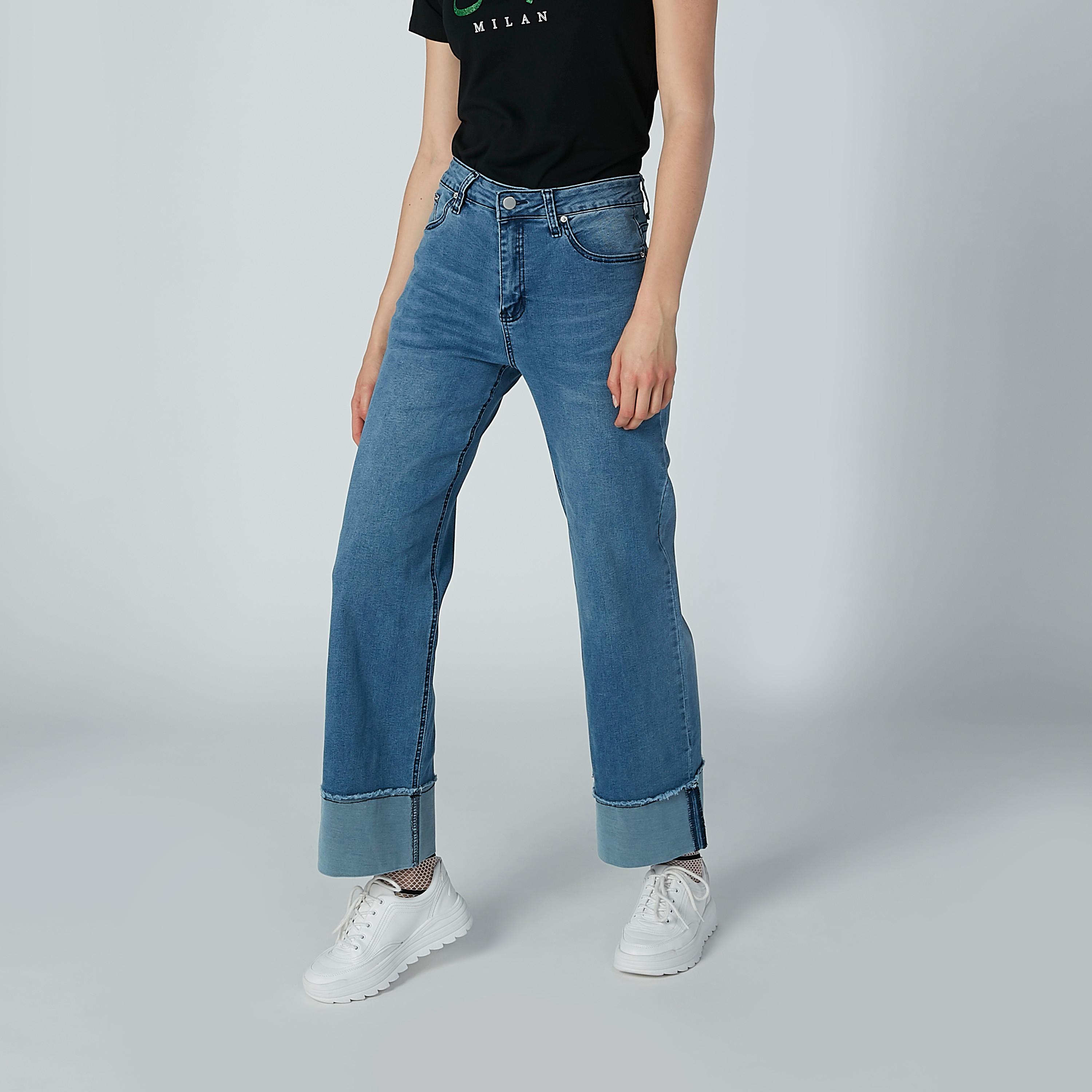Full Length Jeans in Bootcut Fit and Button Closure-women-clothing-bottoms-jeans-image-3