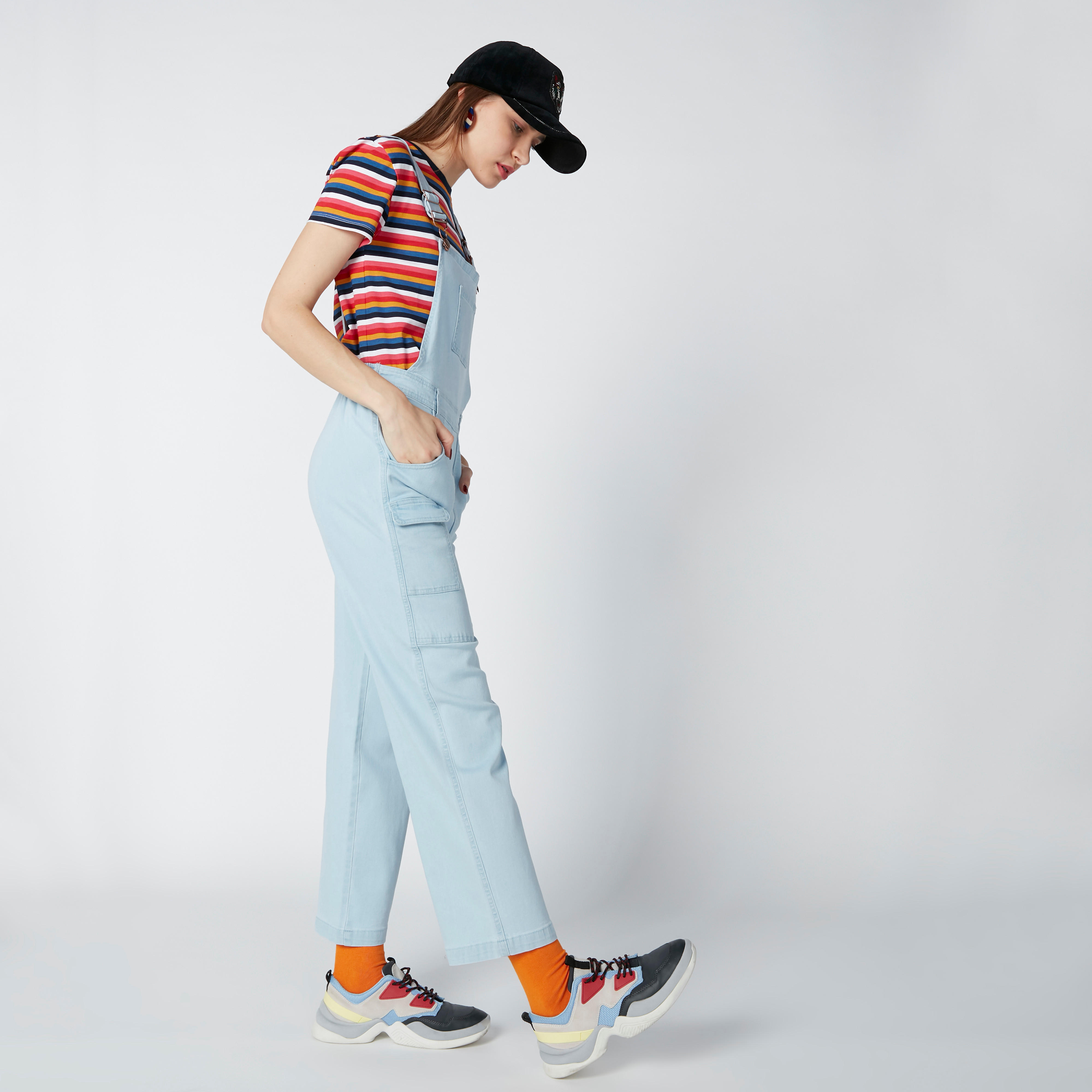 أفرول بزر إغلاق وجيوب وحلقات للحزام-women-clothing-jumpsuits-image-4
