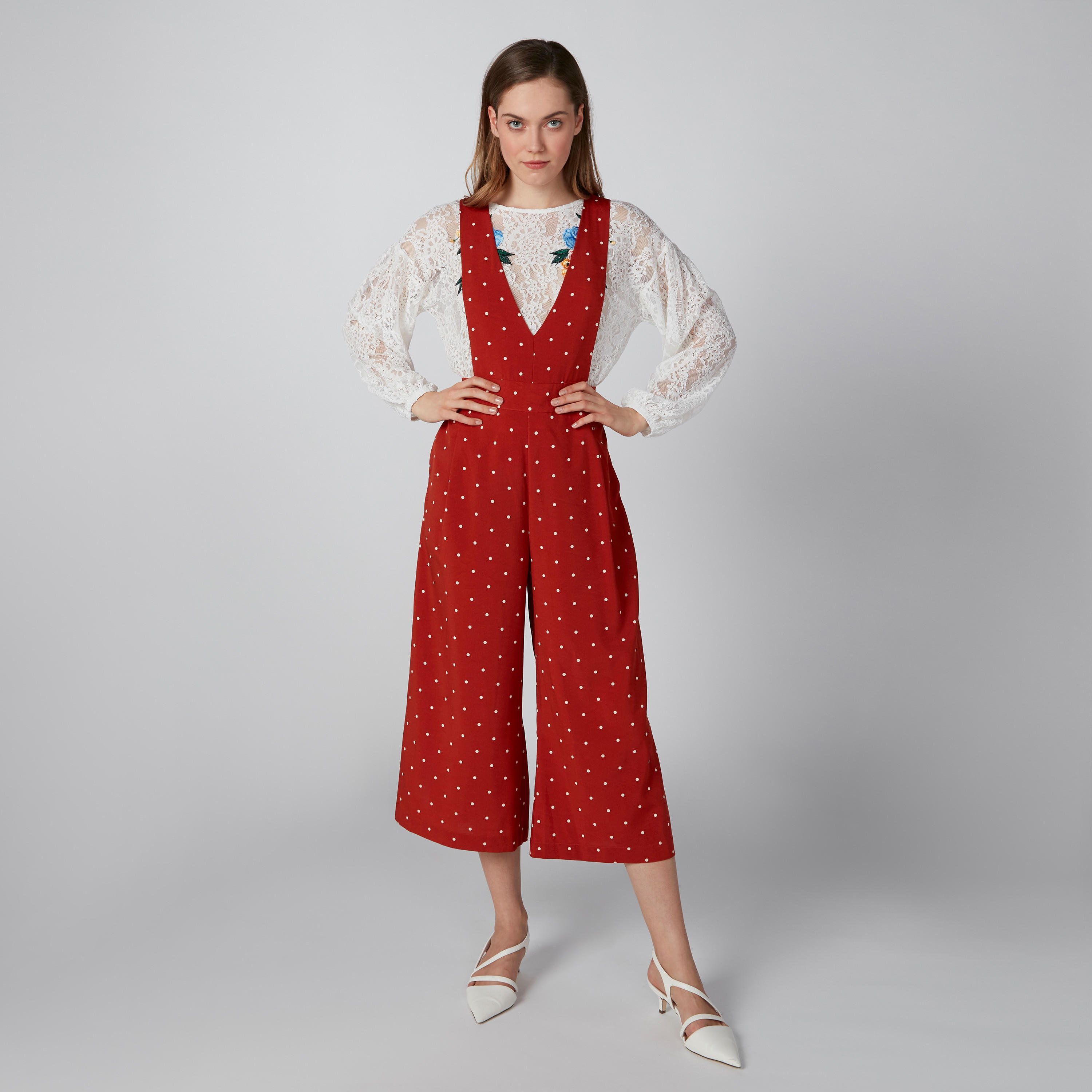 أفرول دون أكمام بياقة V وطبعات منقّطة-women-clothing-jumpsuits-image-1