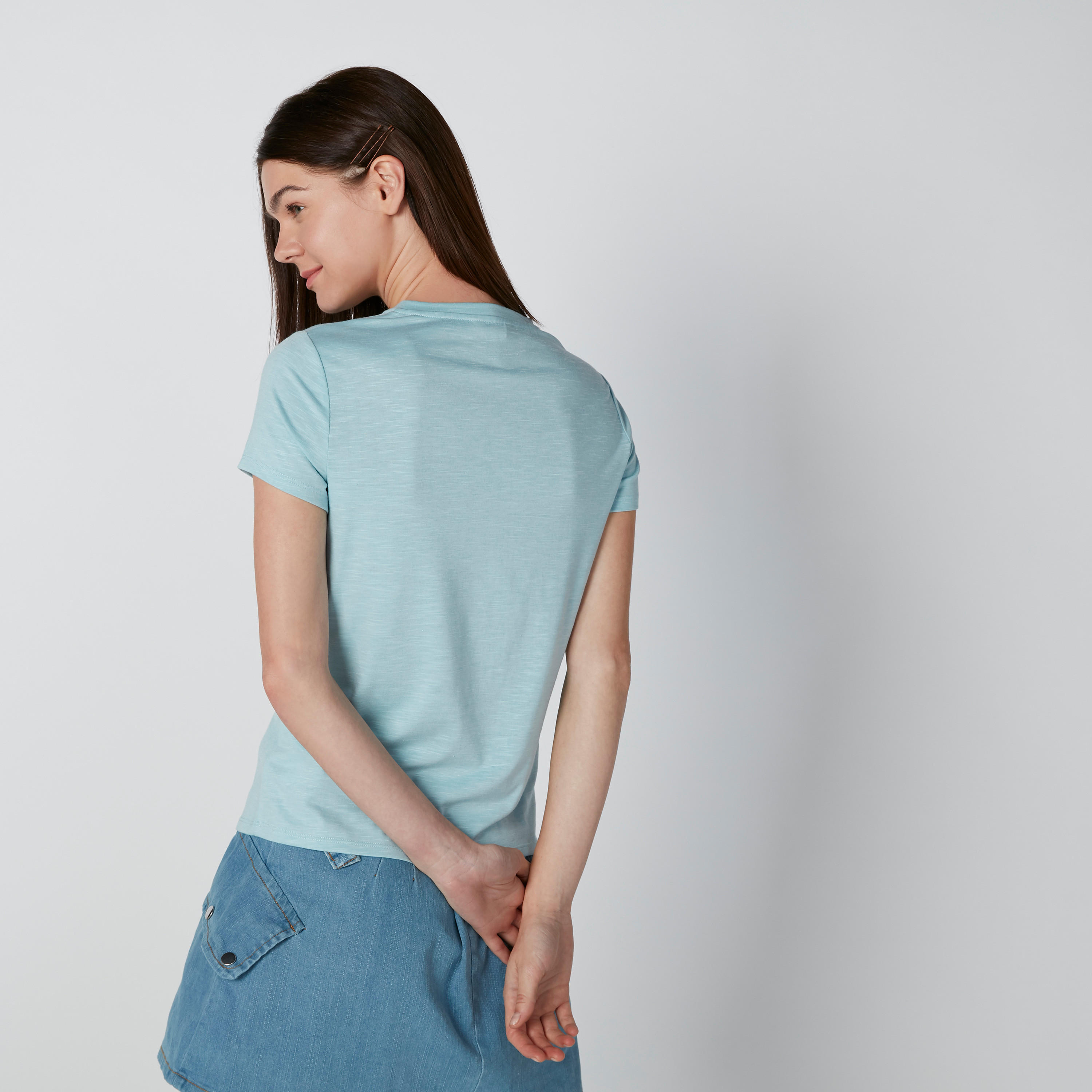تيشيرت مزيّن بأكمام قصيرة وطبعات-women-clothing-tshirts-image-2