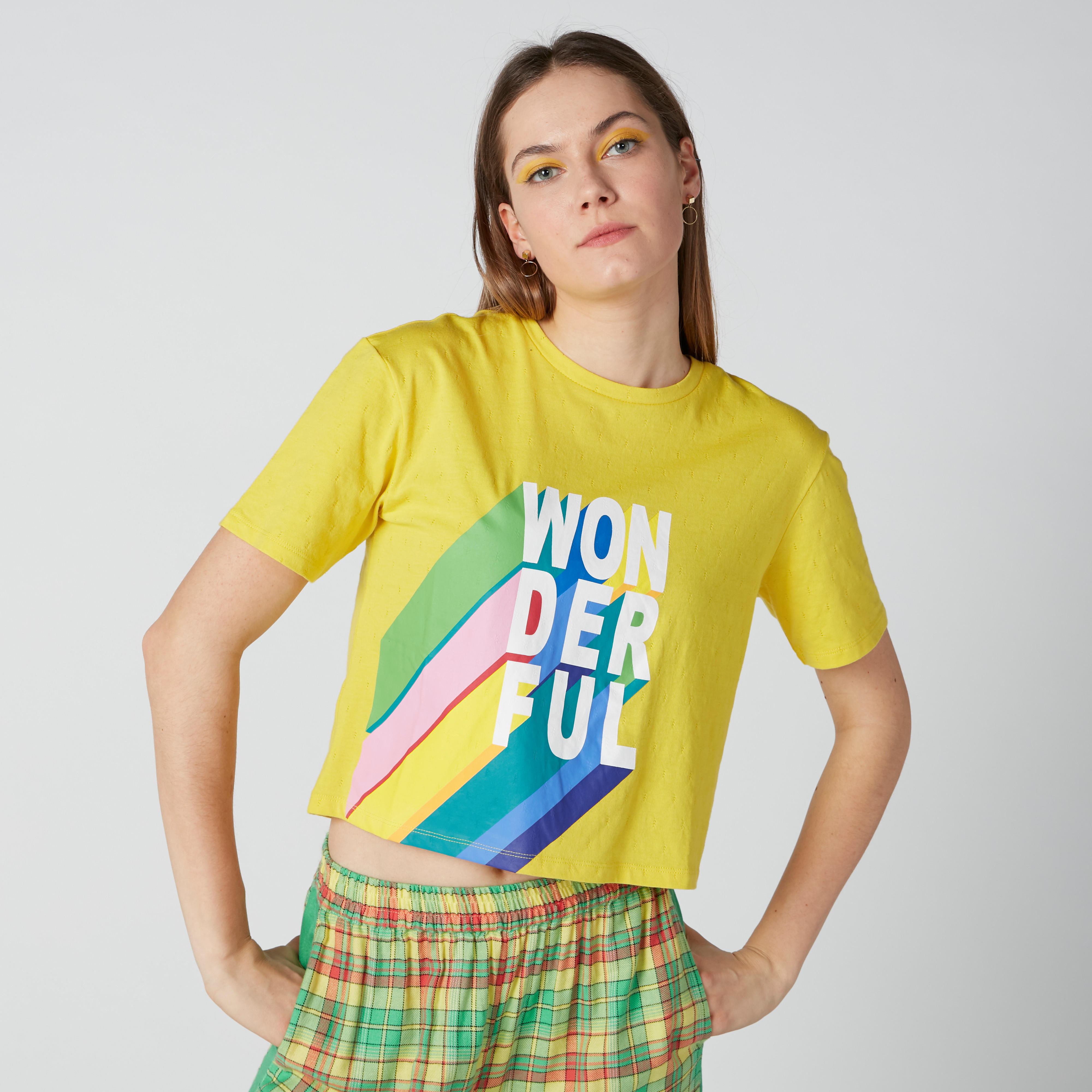 Printed T-Shirt with Round Neck-women-clothing-tshirts-image-1