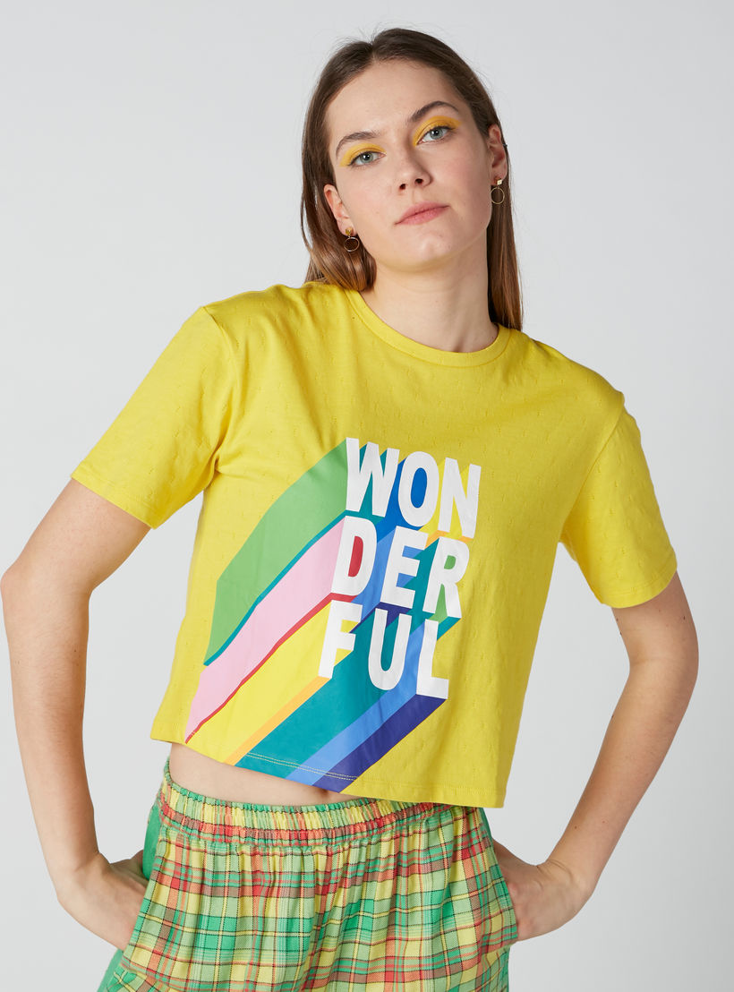 Printed T-Shirt with Round Neck-women-clothing-tshirts-image-1