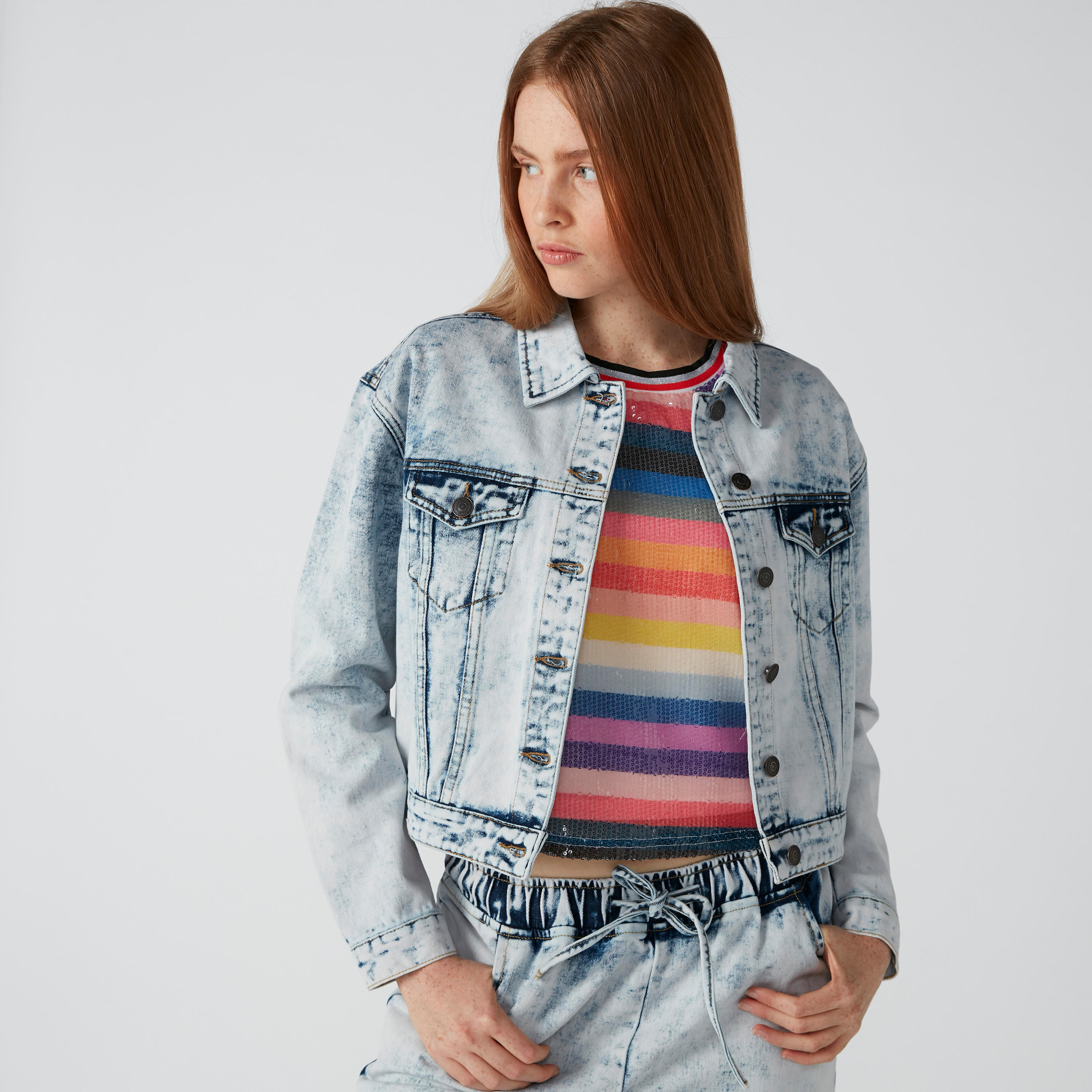جاكيت دينم بأكمام طويلة وجيوب-women-winterwear-coatsandjackets-jackets-image-2