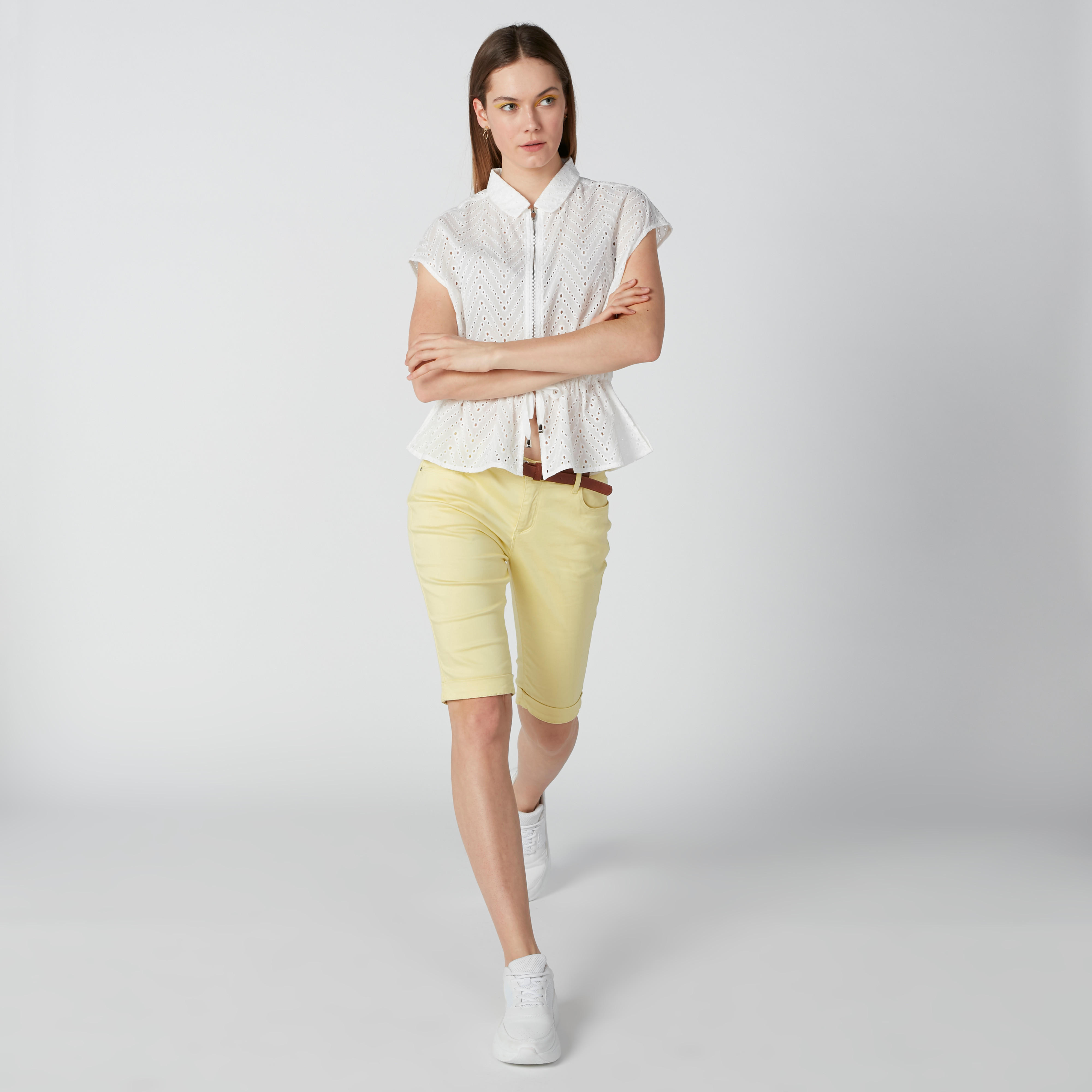 بلوزة شيفلي بسحّاب إغلاق ورباط-women-clothing-shirtsandblouses-blouses-image-3