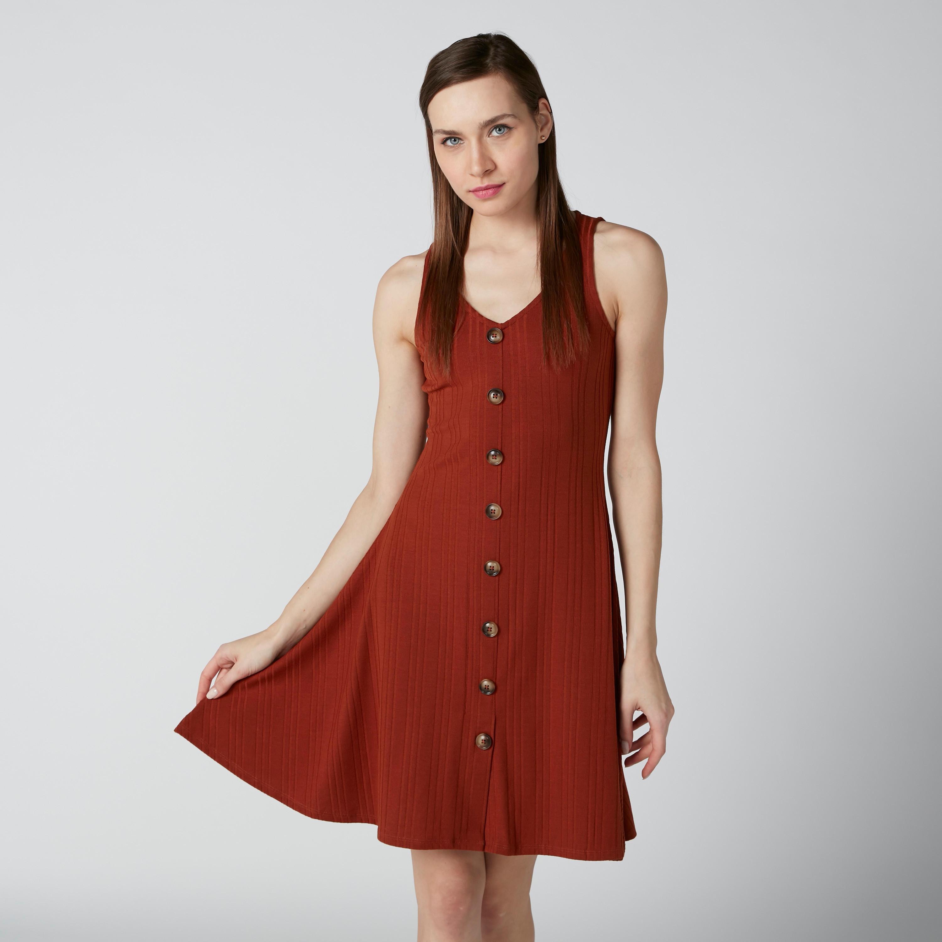 فستان سوينج مضلّع متوسط الطول دون أكمام-women-clothing-dresses-image-1