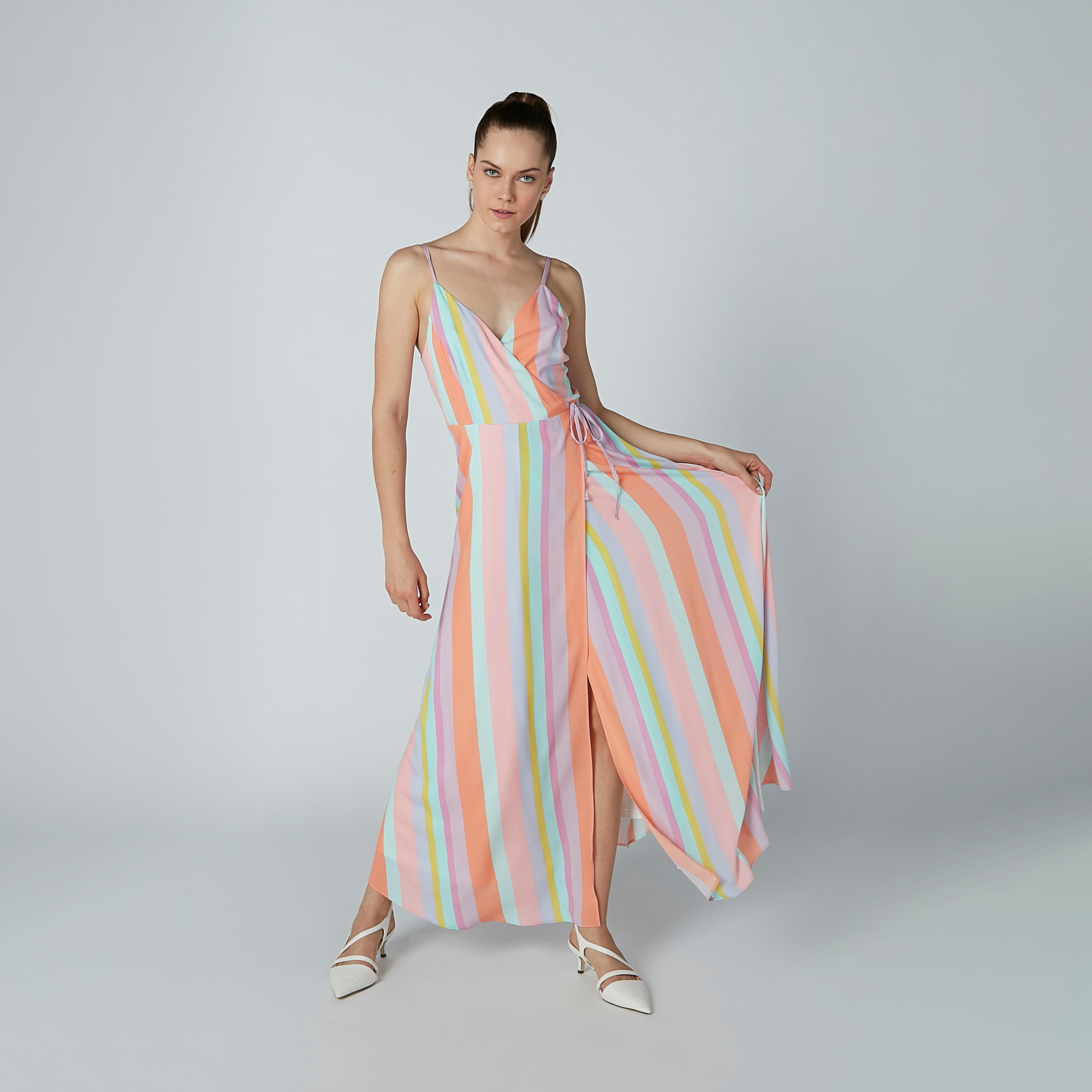 Striped A-Line Maxi Dress with Spaghetti Straps-women-clothing-dresses-image-4