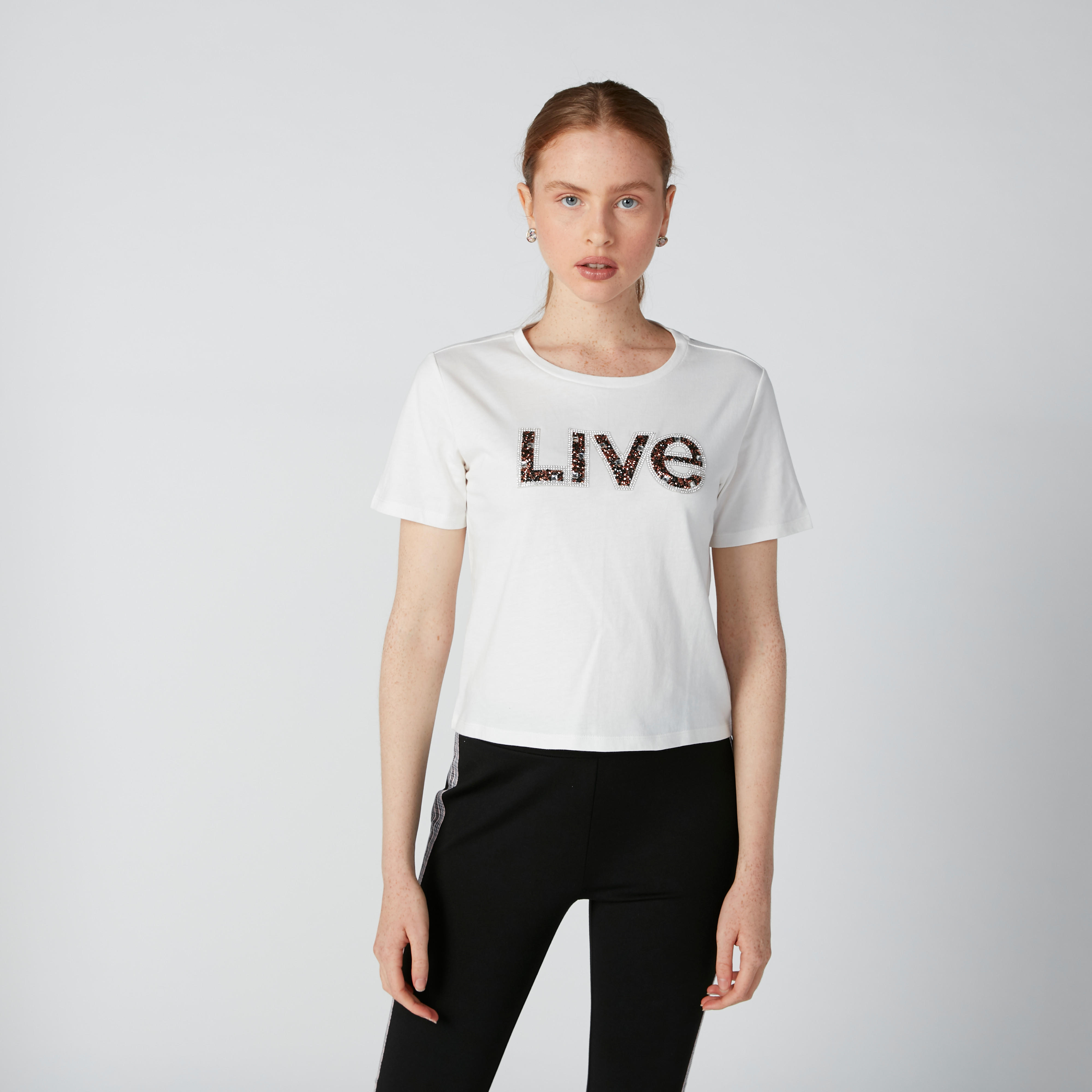 Embellished Top with Round Neck-women-clothing-tshirts-image-1
