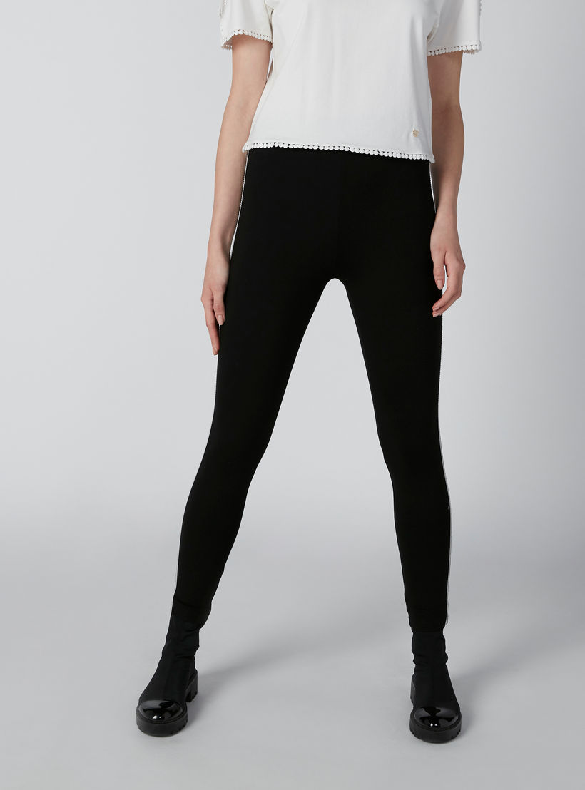 بنطال ليقنز بقصّة سليم وخصر مرتفع وشريطة ترتر-women-clothing-bottoms-leggings-image-2