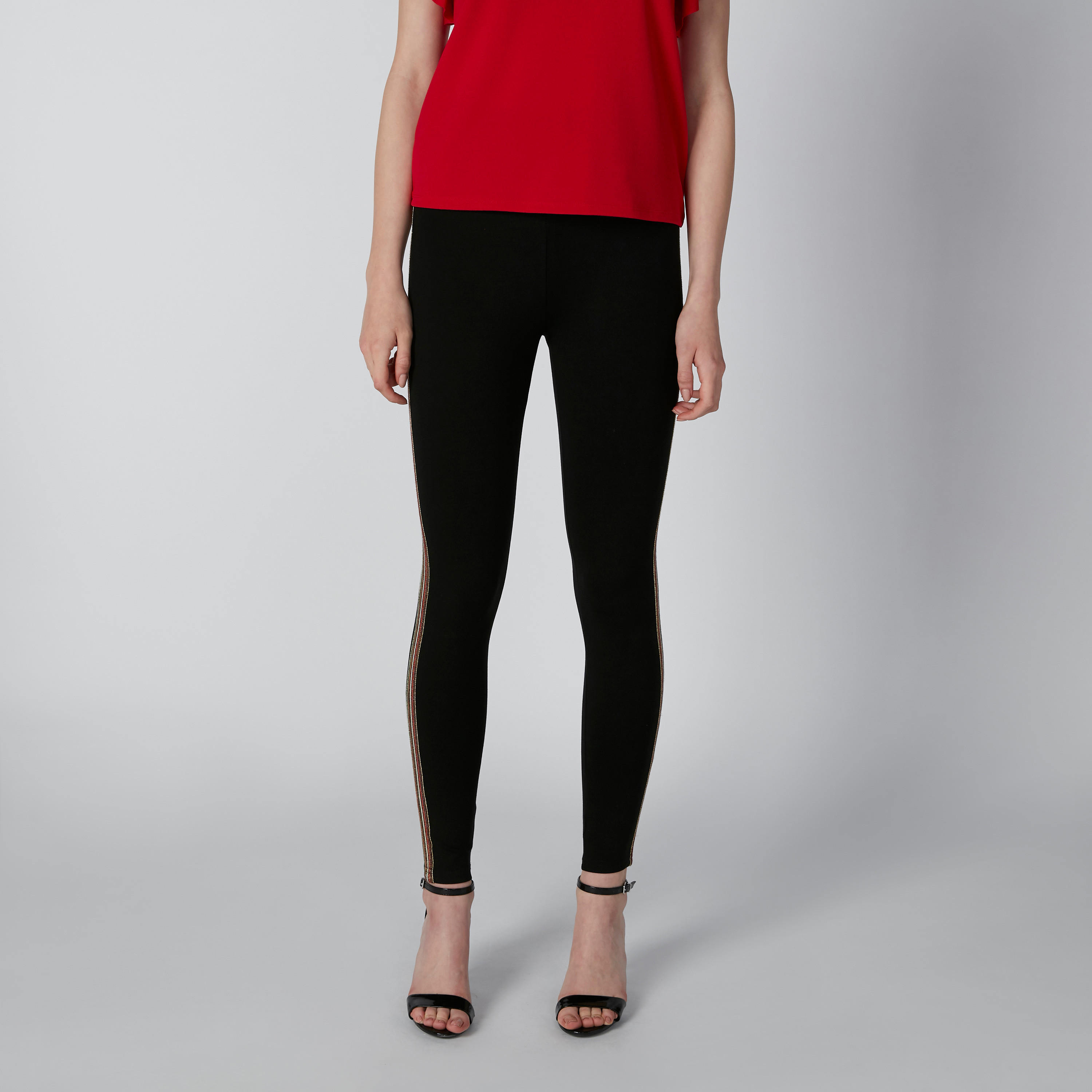 بنطال ليقنز بقصّة سليم وخصر مرتفع وشريطة جانبية-women-clothing-bottoms-leggings-image-4