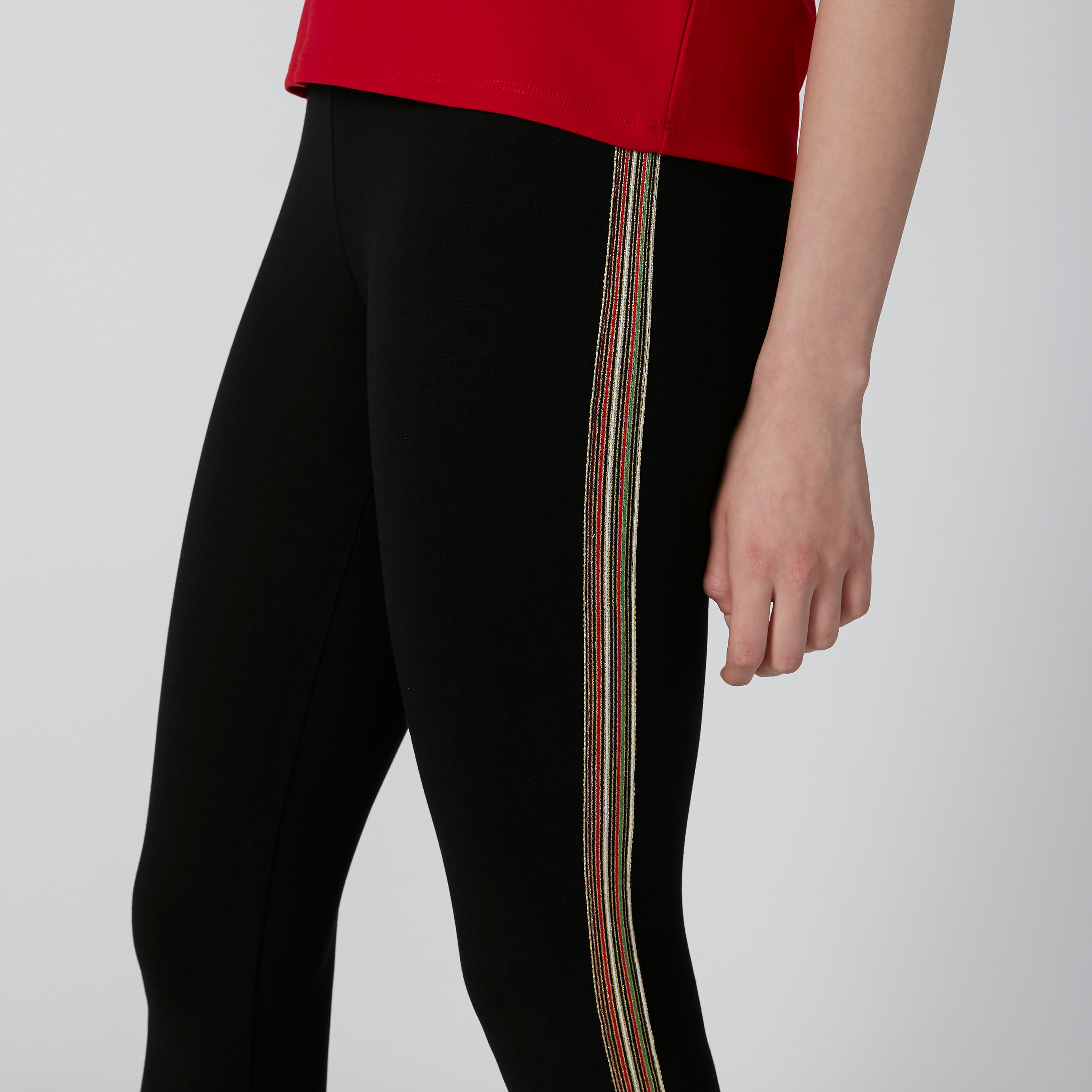 بنطال ليقنز بقصّة سليم وخصر مرتفع وشريطة جانبية-women-clothing-bottoms-leggings-image-5