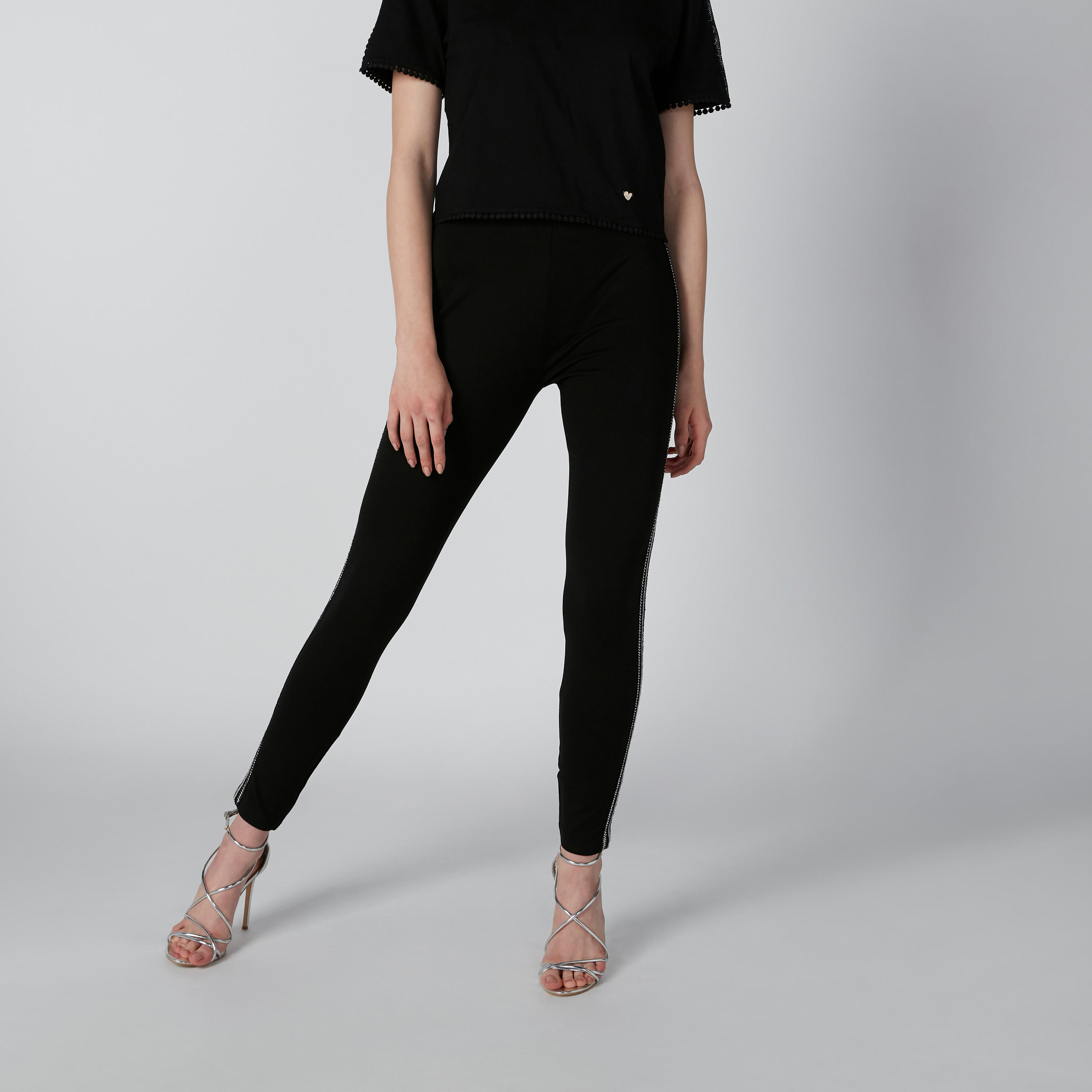 بنطال ليقنز بقصّة سليم وخصر مرتفع وشريطة جانبية-women-clothing-bottoms-leggings-image-4
