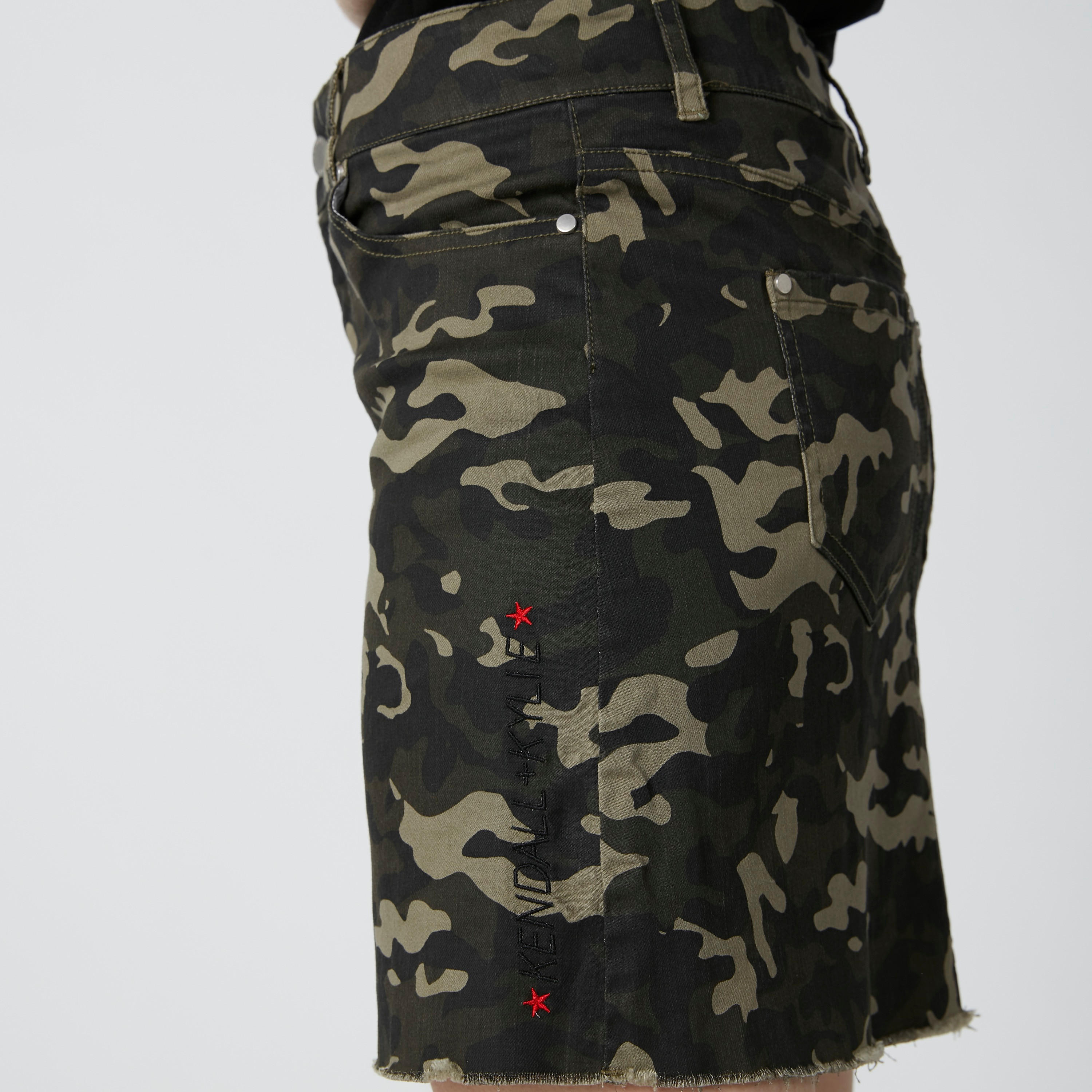 Camouflage Printed Mini Skirt with Pocket Detail and Button Closure-women-clothing-bottoms-skirts-image-5