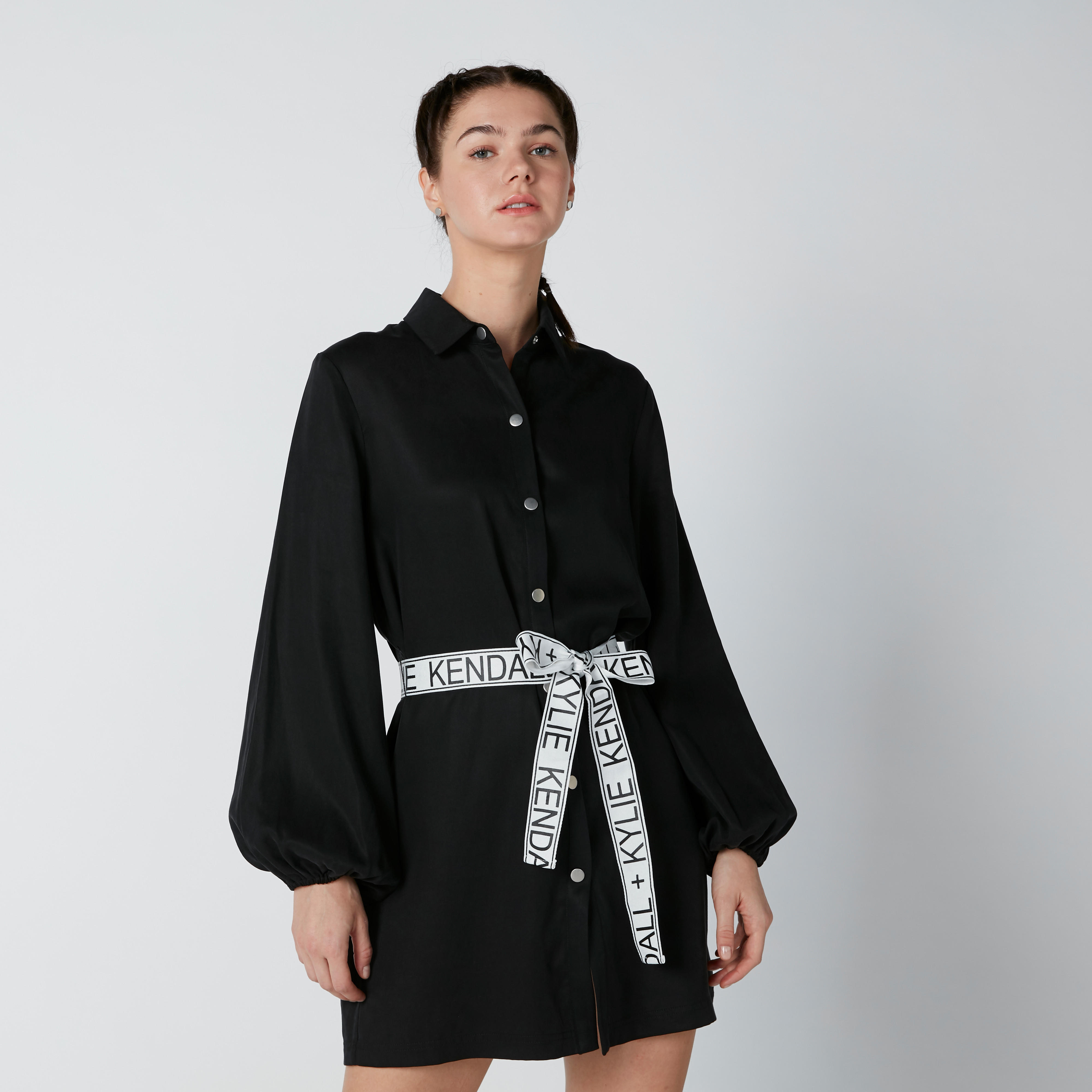 فستان قميص قصير بأكمام طويلة وحزام بطبعات-women-clothing-dresses-image-1