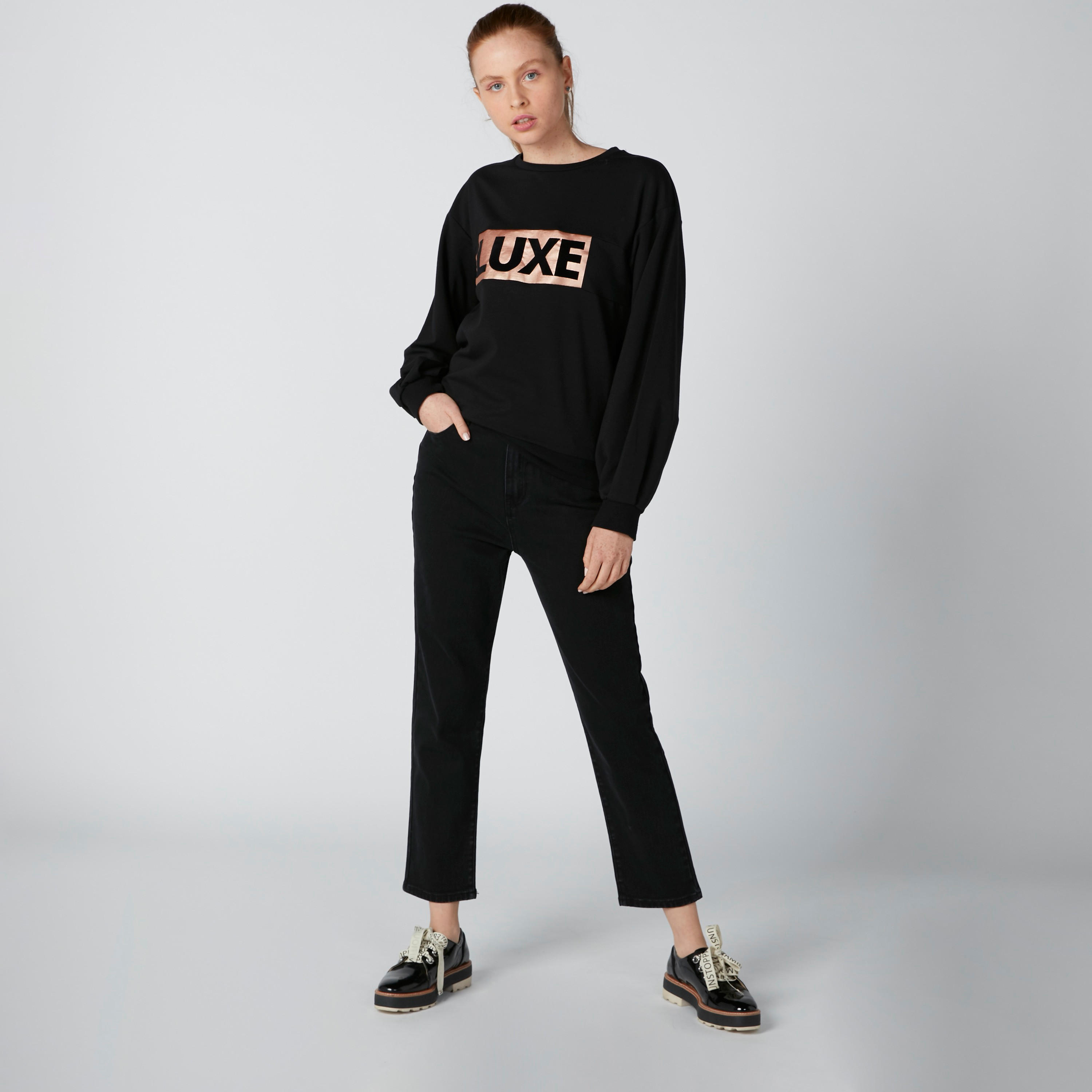 Printed Sweatshirt with Round Neck and Long Sleeves-women-winterwear-hoodiesandsweatshirts-sweatshirts-image-1