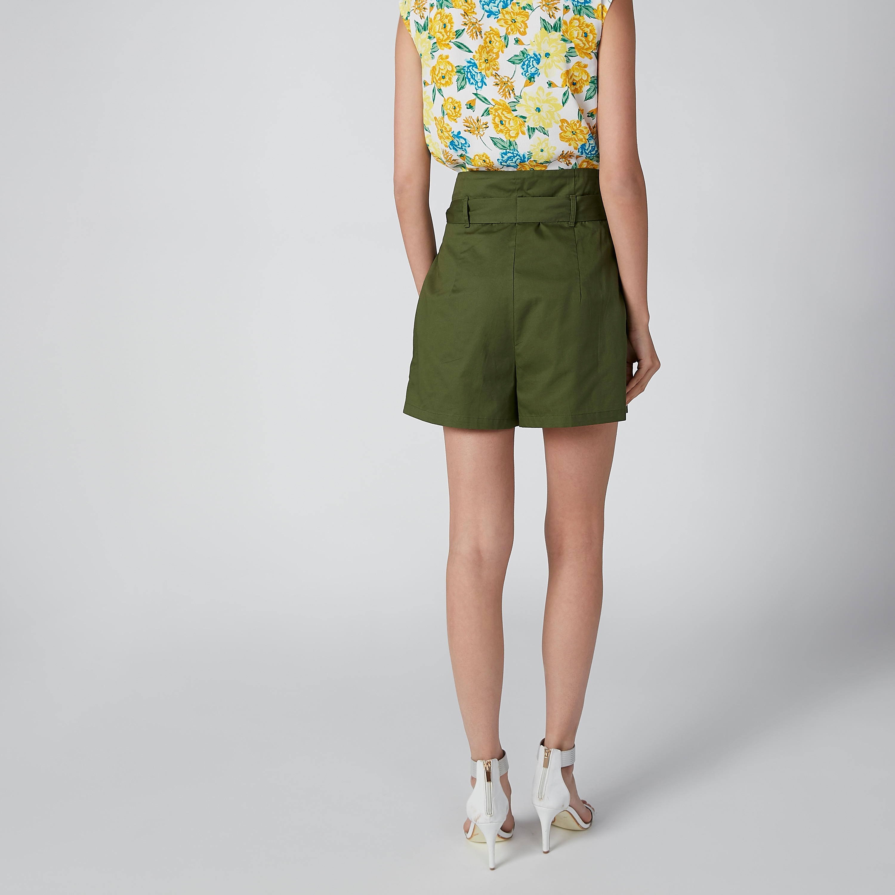 Solid Shorts with Tie Up Belt-women-clothing-bottoms-shorts-image-2
