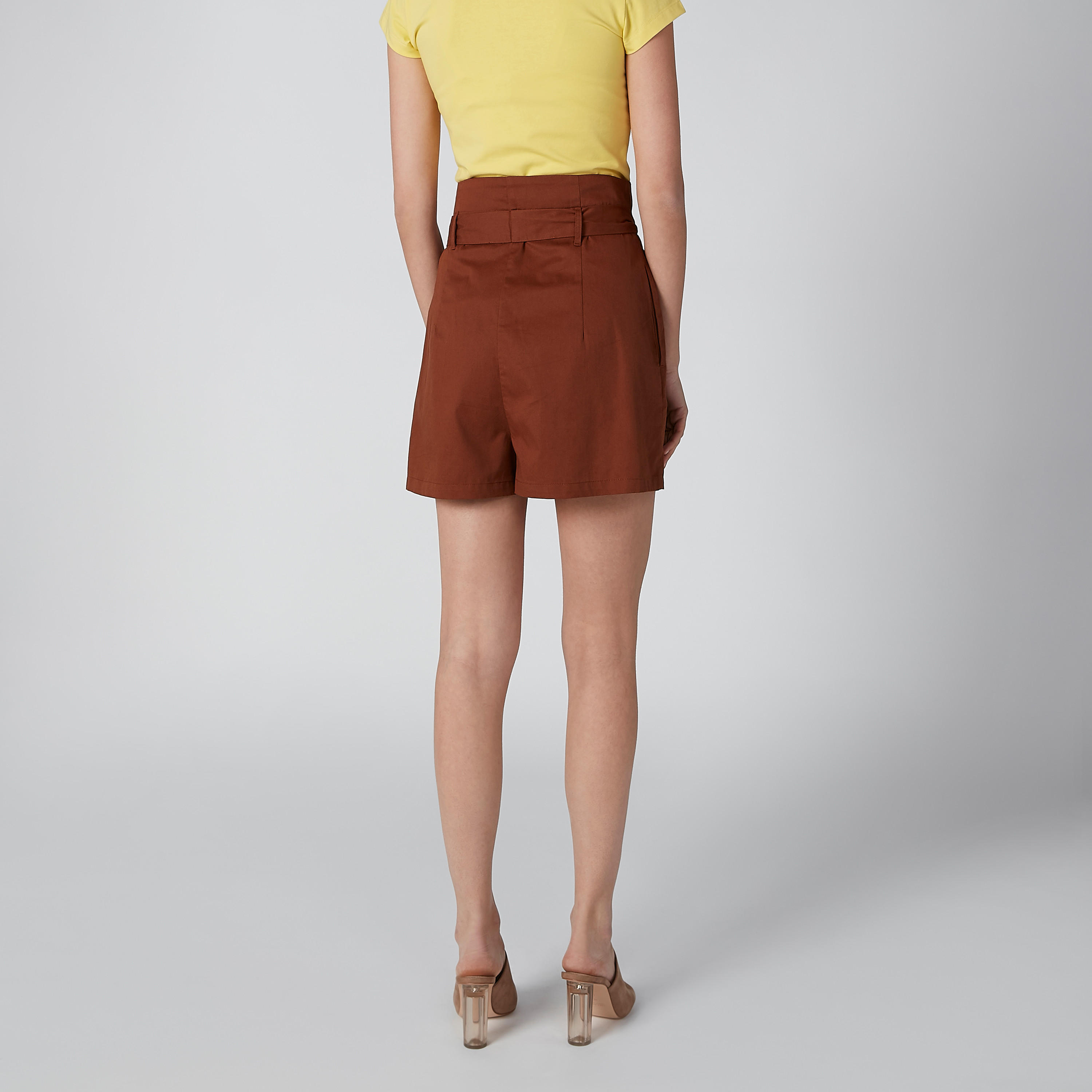 Solid Shorts with Tie Up Belt and Pocket Detail-women-clothing-bottoms-shorts-image-2