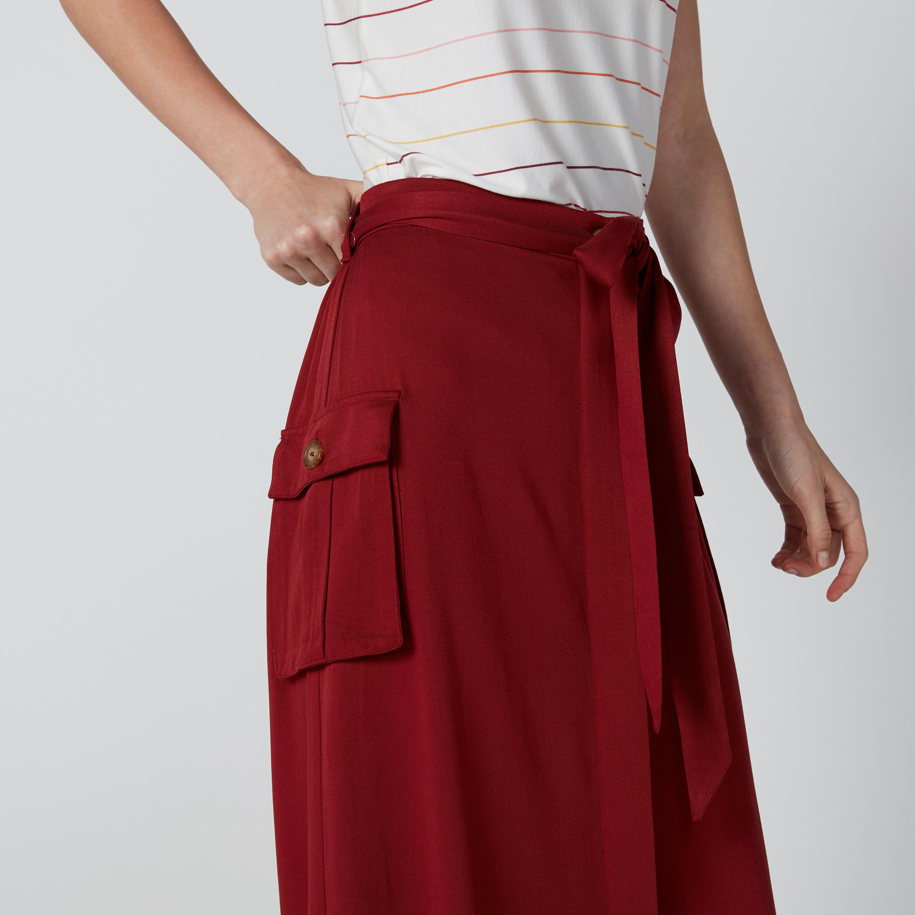Midi A-Line Solid Skirt with Button and Pocket Detail-women-clothing-bottoms-skirts-image-6