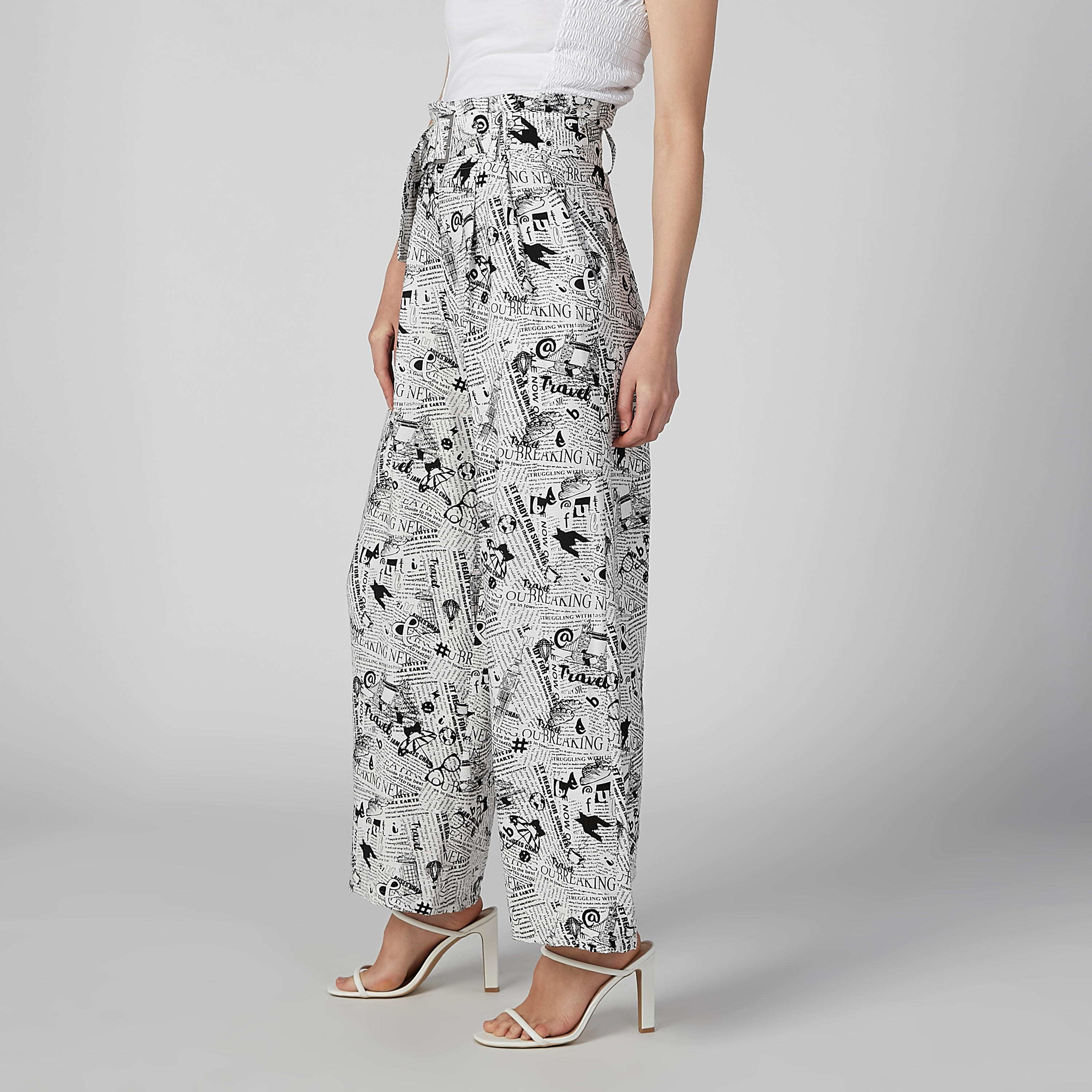 بنطال بالازو طويل بقصّة واسعة وجيوب وحزام-women-clothing-bottoms-trousers-image-4