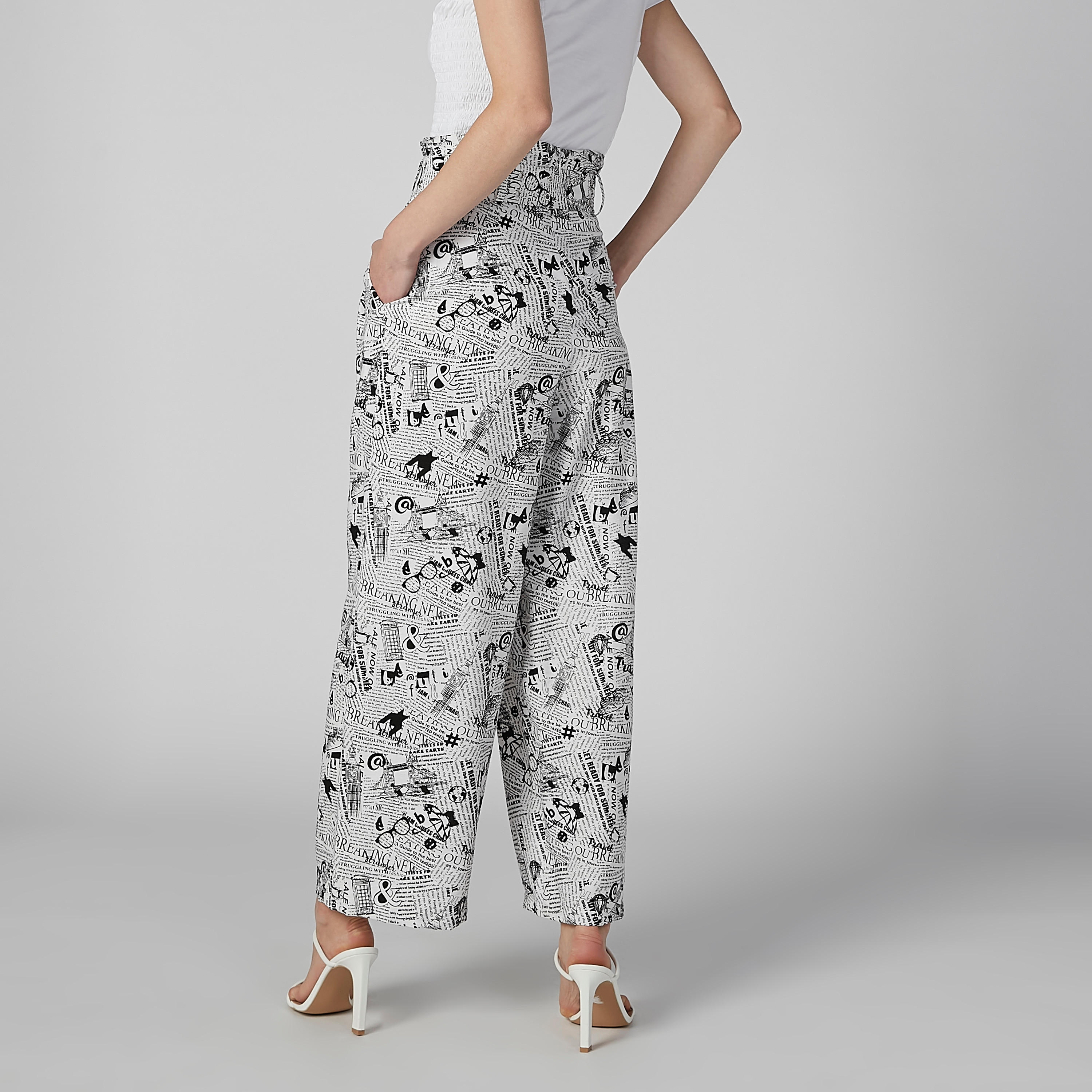 Wide Fit Full Length Printed Palazzo with Pocket Detail and Belt-women-clothing-bottoms-trousers-image-5