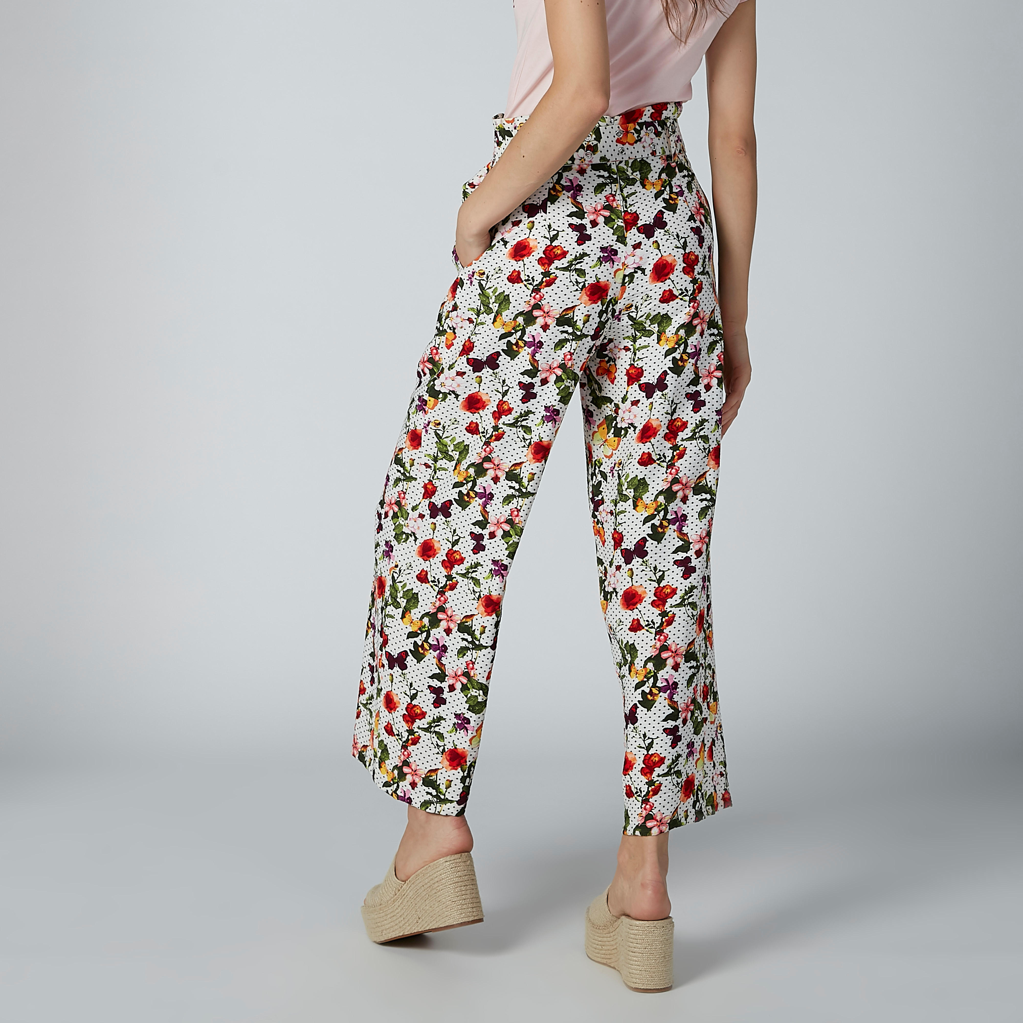 بنطال بالازو بقصّة واسعة وجيوب وحزام وطبعات-women-clothing-bottoms-trousers-image-5