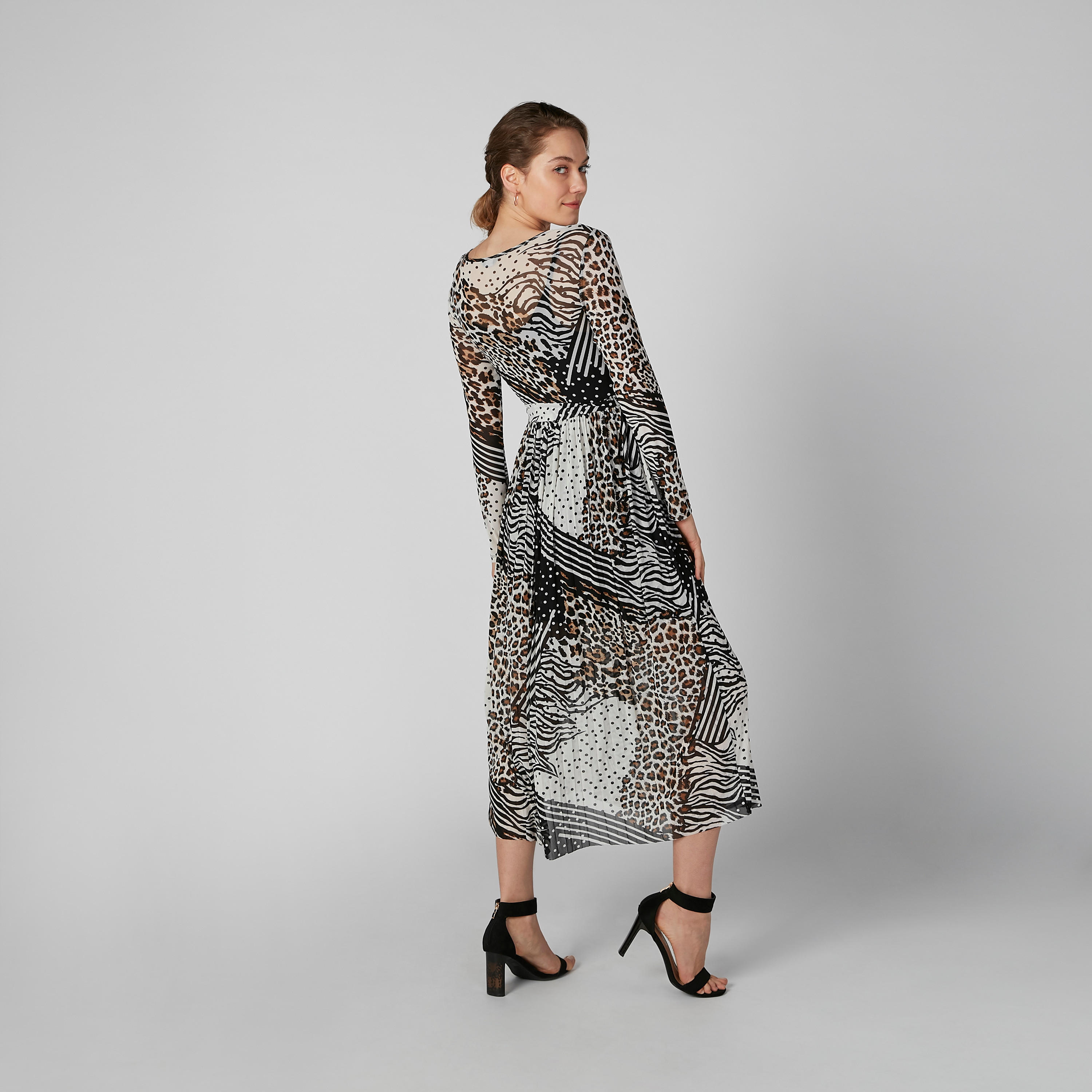 فستان متوسط الطول بأكمام طويلة وطبعات حيوانات-women-clothing-dresses-image-2