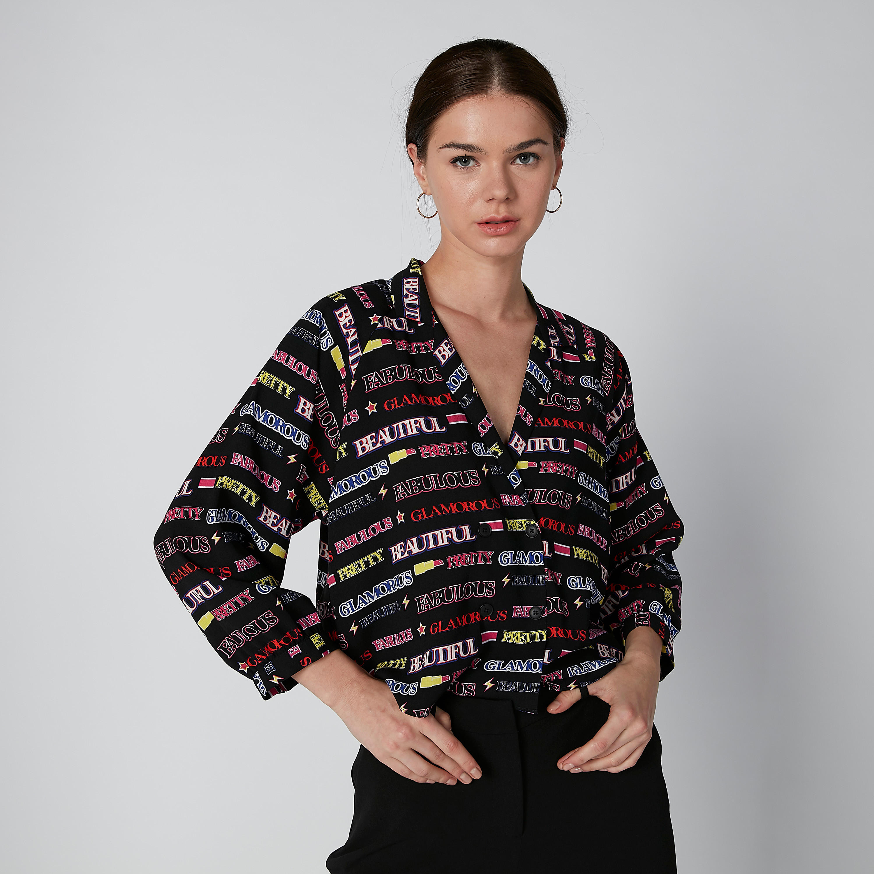 قميص بأكمام طويلة ووصلة أزرار كاملة وطبعات-women-clothing-shirtsandblouses-shirts-image-4