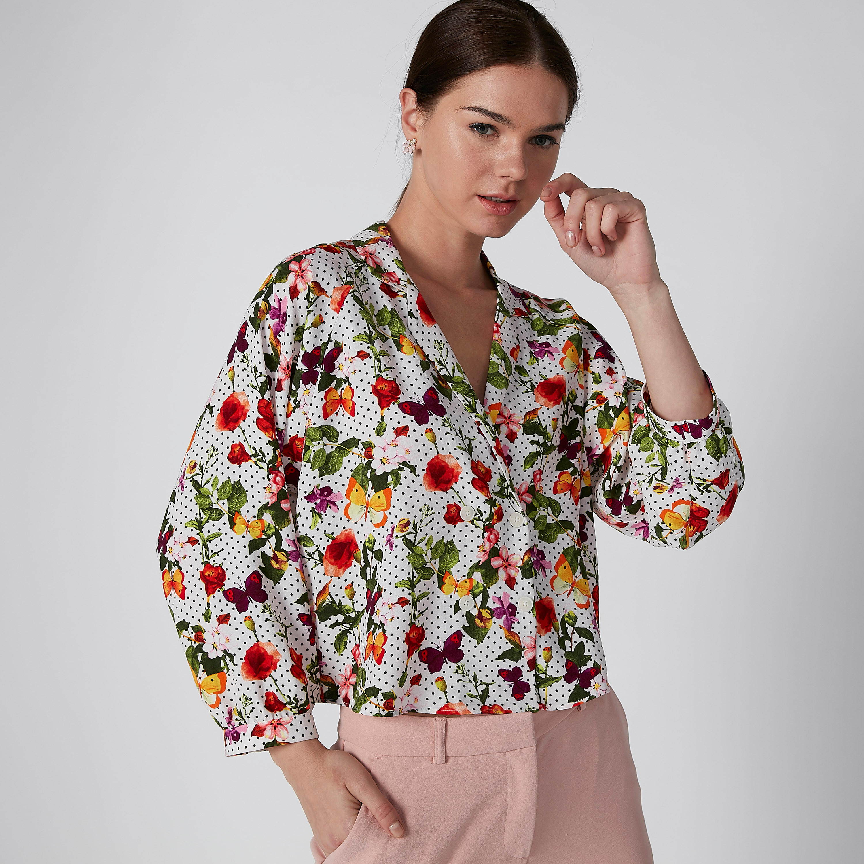 Printed Shirt with Long Sleeves and Complete Placket-women-clothing-shirtsandblouses-shirts-image-2
