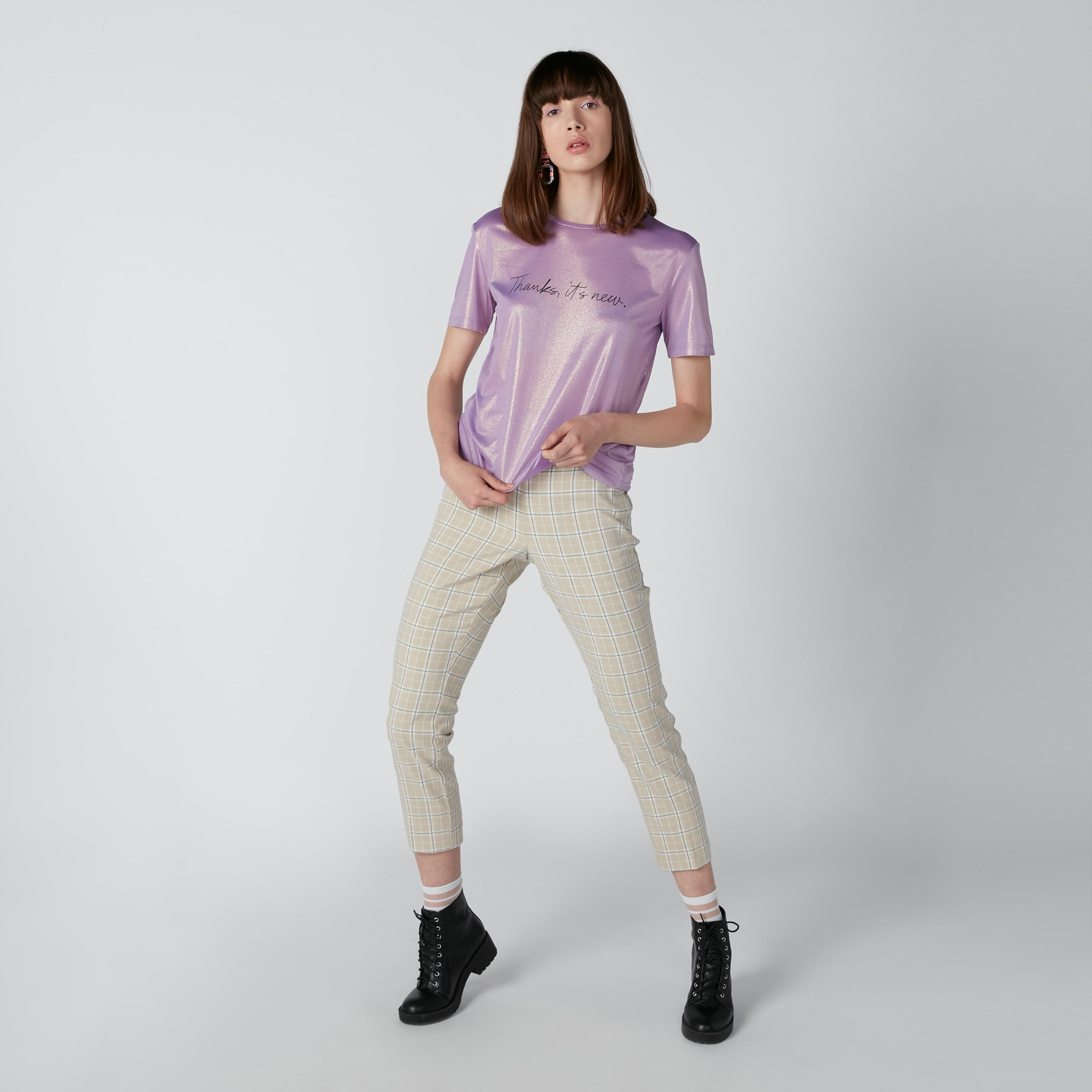 تيشيرت بياقة ضيقة وأكمام قصيرة-women-clothing-tshirts-image-1