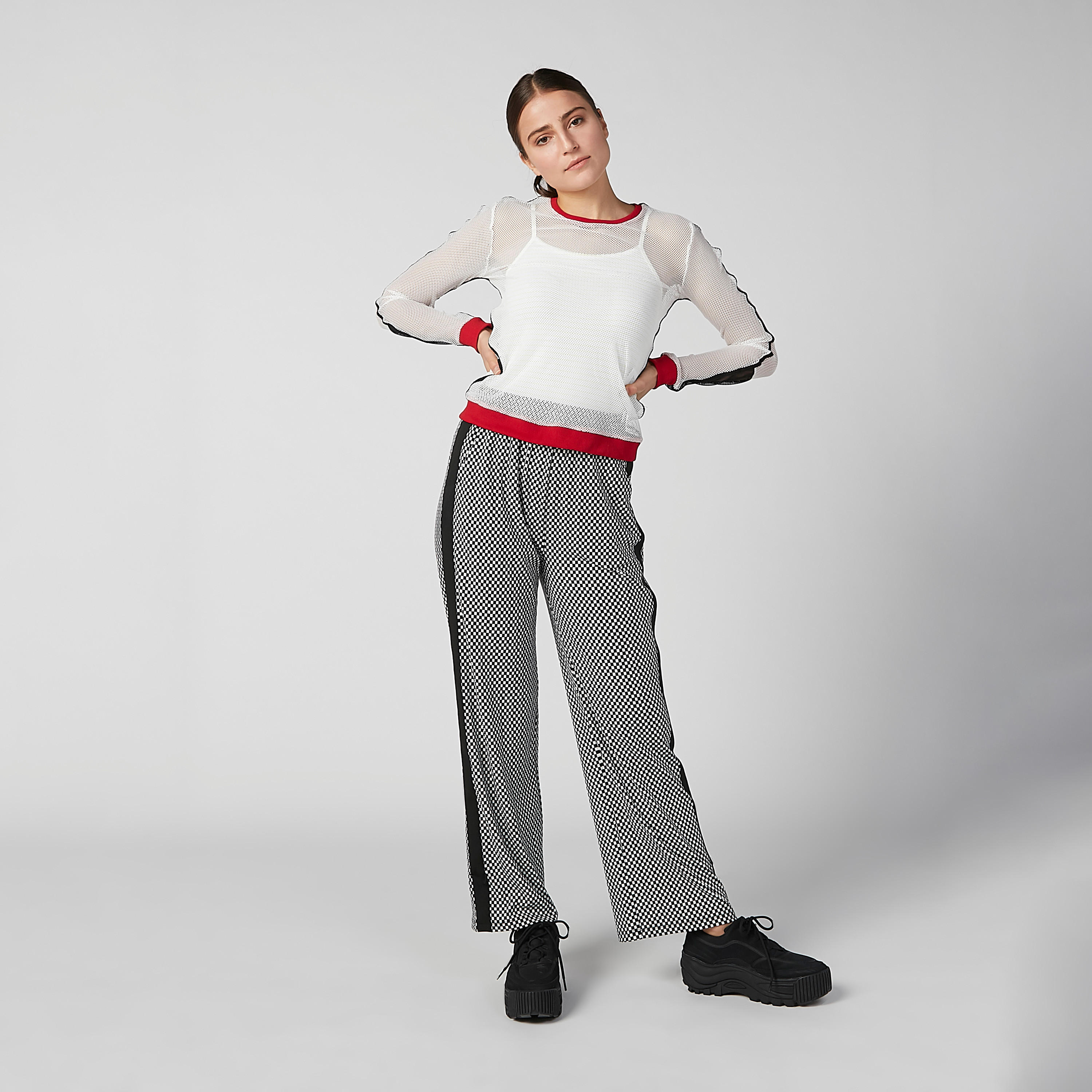 بنطال كاروهات طويل بجيوب وشريطة-women-clothing-bottoms-trousers-image-3