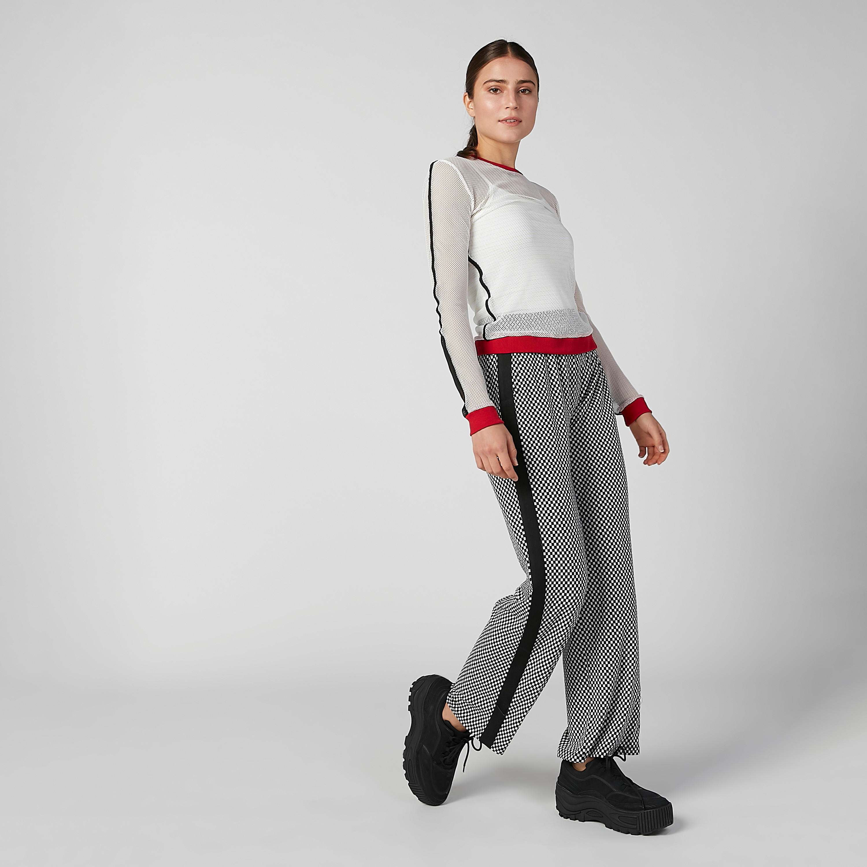بنطال كاروهات طويل بجيوب وشريطة-women-clothing-bottoms-trousers-image-5