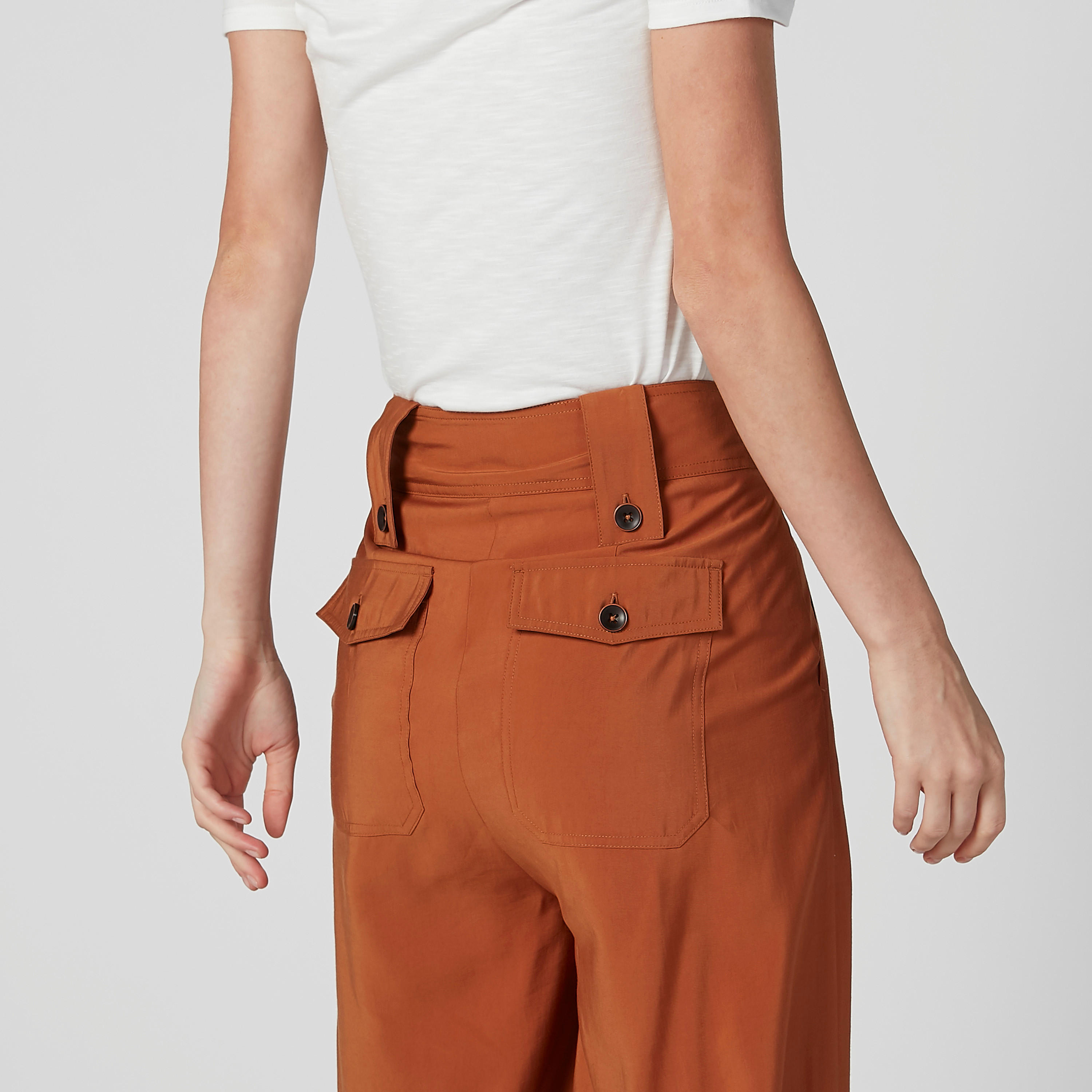 بنطال بالازو سادة بقصّة واسعة وخصر متوسط الارتفاع وجيوب-women-clothing-bottoms-trousers-image-6