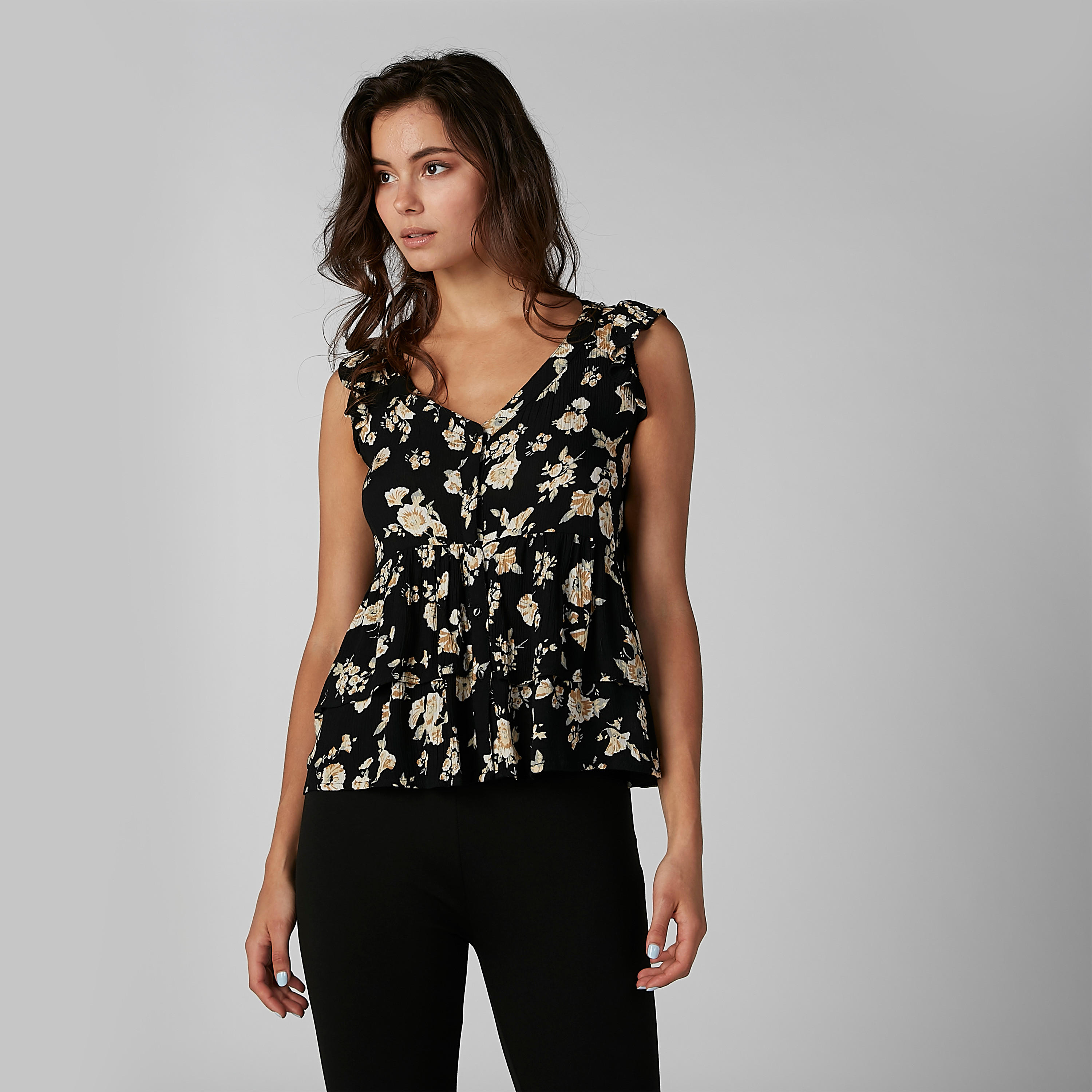 بلوزة دون أكمام وكشكشة بياقة V وطبعات-women-clothing-shirtsandblouses-blouses-image-2