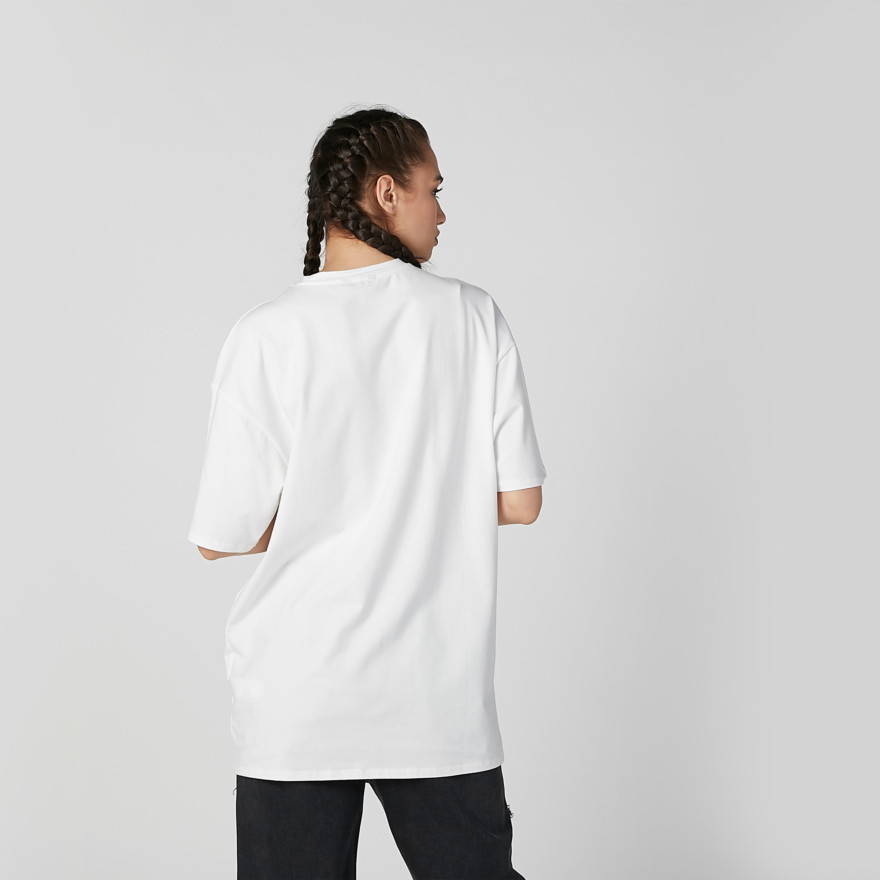 Embellished T-shirt with Round Neck and Drop Shoulder Sleeves-women-clothing-tshirts-image-3
