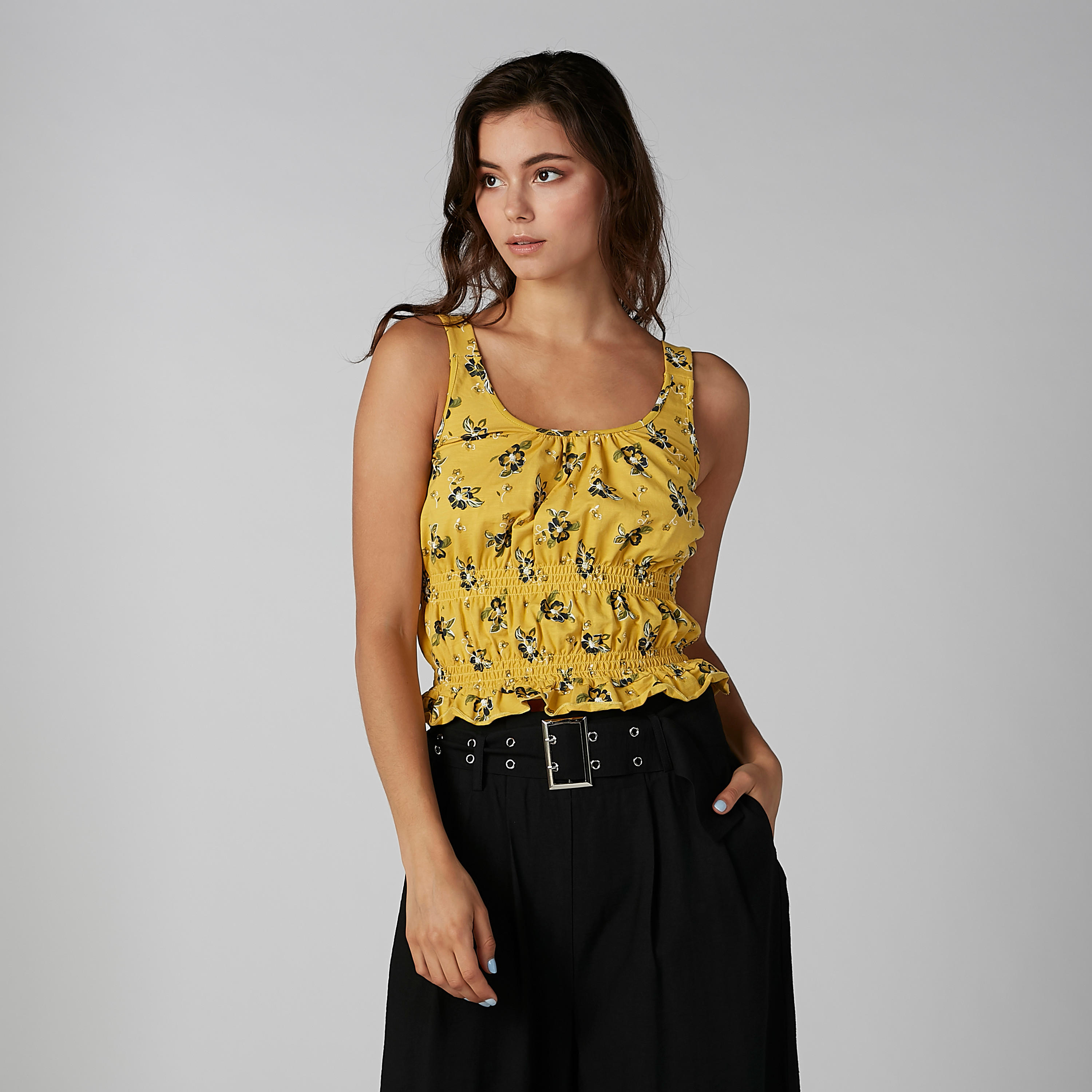 بلوزة دون أكمام بياقة عميقة وتطريز وطبعات أزهار-women-clothing-shirtsandblouses-blouses-image-2