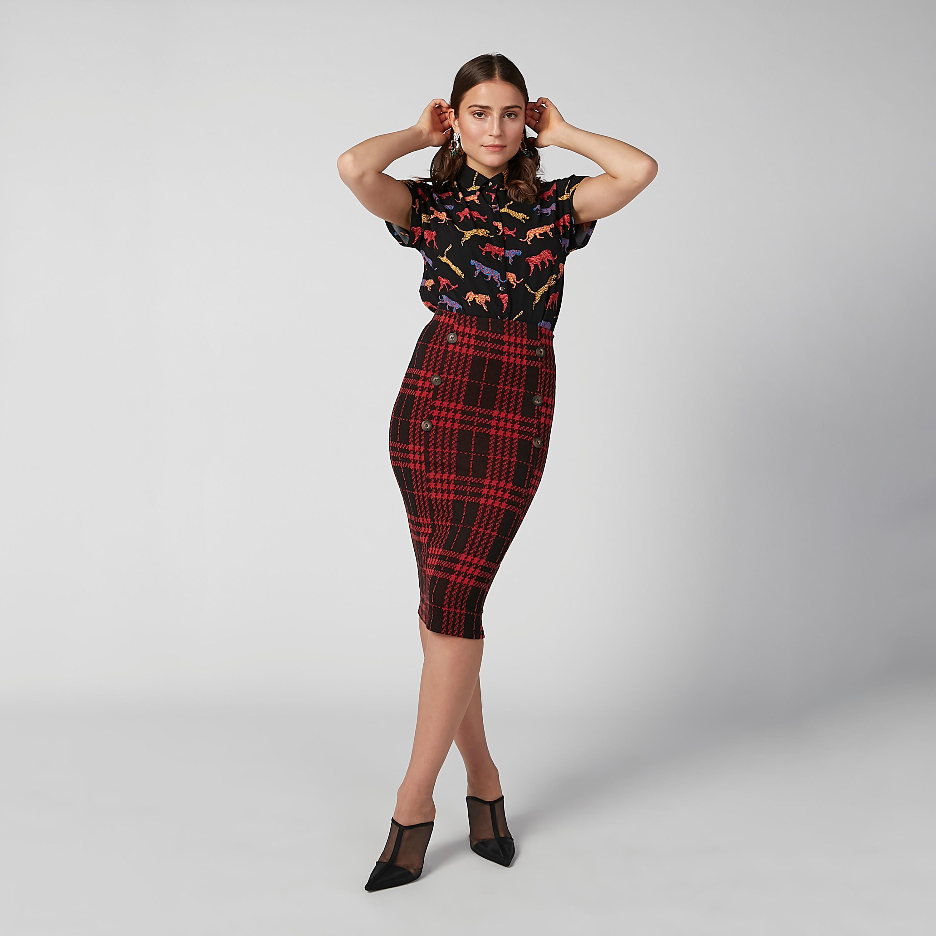 Printed Shirt with Extended Sleeves and Complete Placket-women-clothing-shirtsandblouses-shirts-image-2